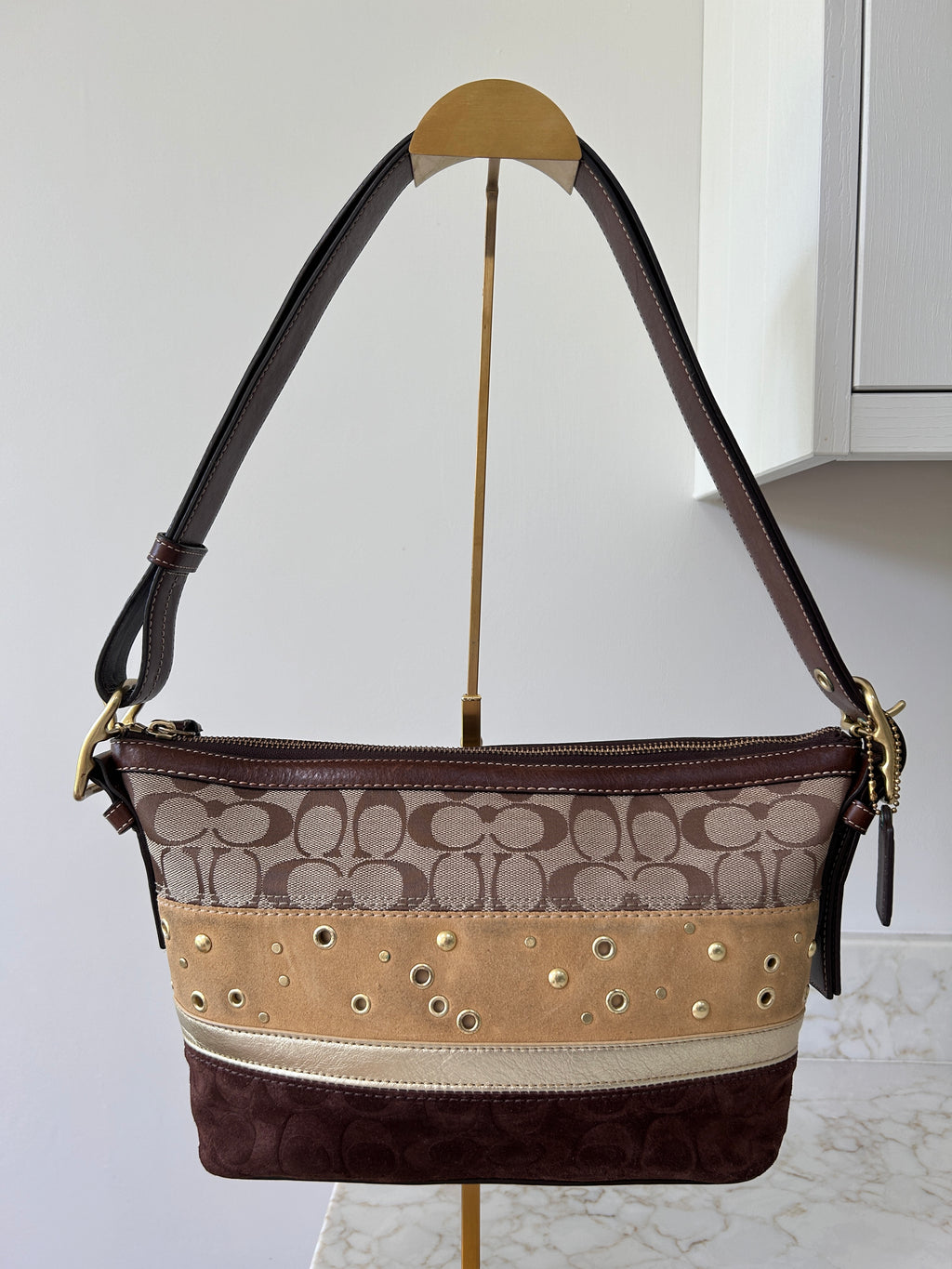 Vintage Coach patchwork shoulder bag
