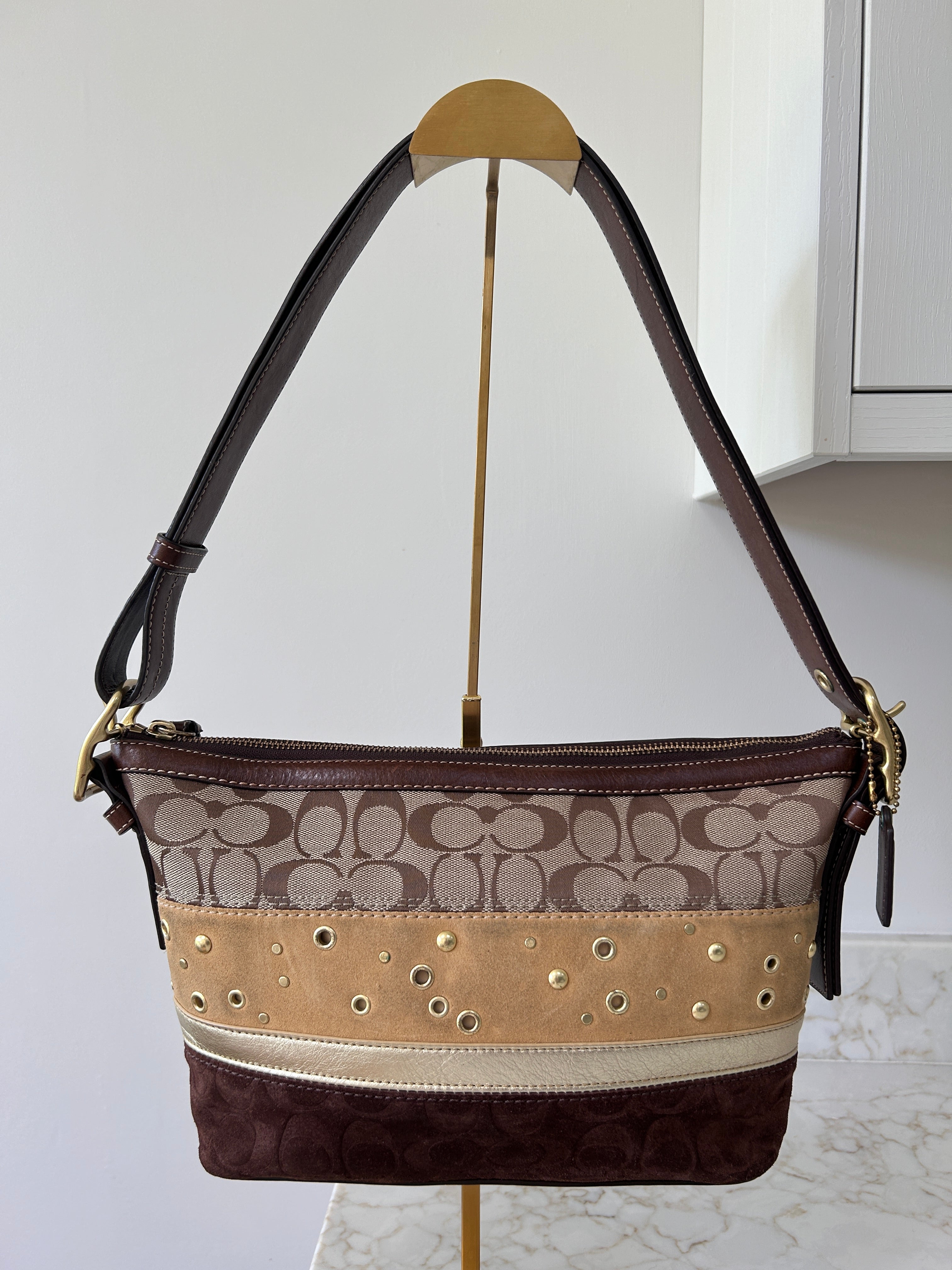 Vintage Coach patchwork shoulder bag