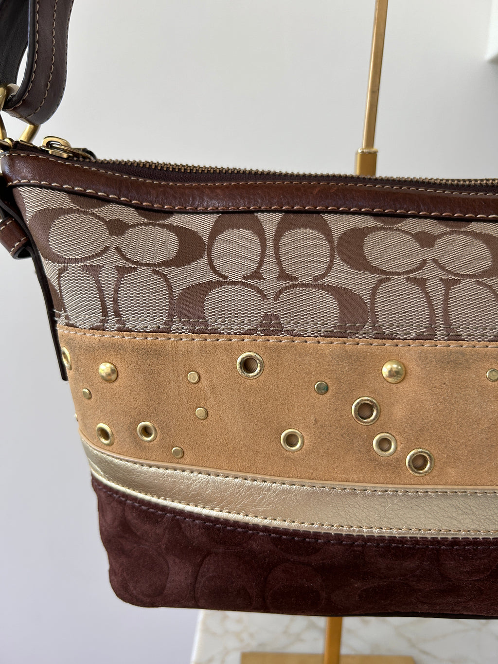 Vintage Coach patchwork shoulder bag