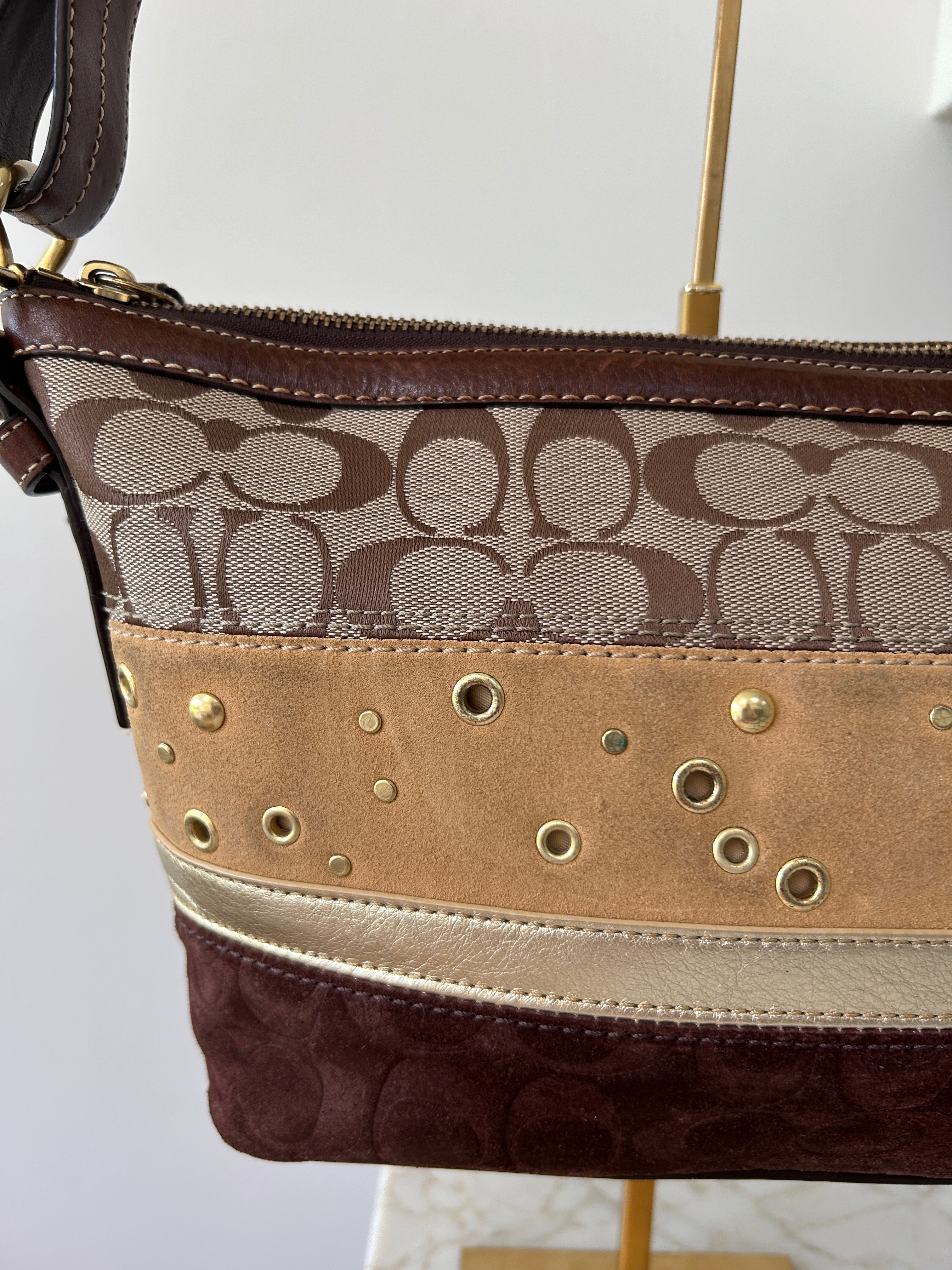 Vintage Coach patchwork shoulder bag