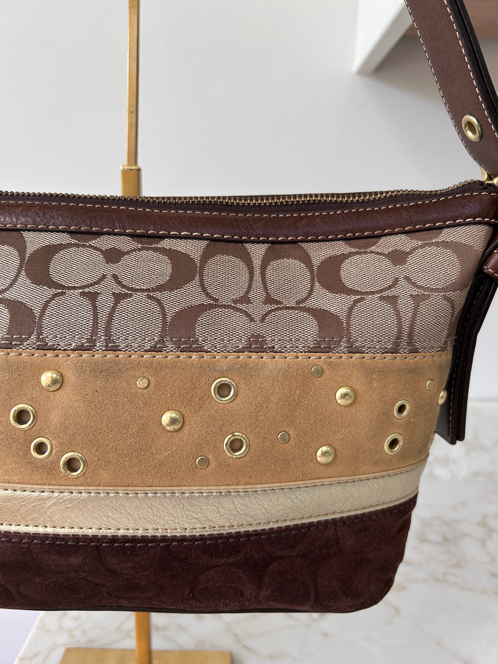 Vintage Coach patchwork shoulder bag