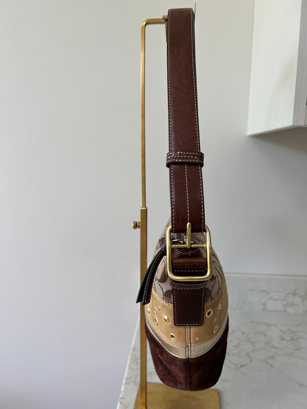 Vintage Coach patchwork shoulder bag