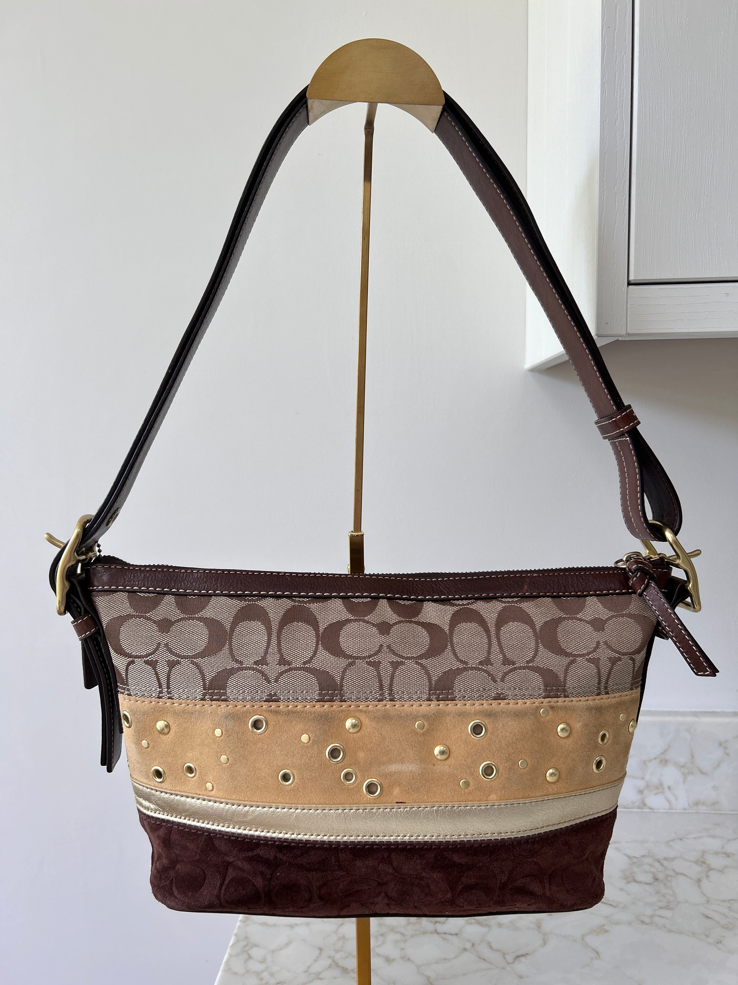 Vintage Coach patchwork shoulder bag