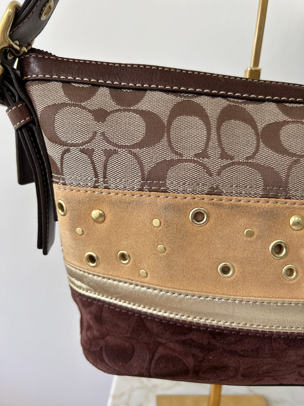 Vintage Coach patchwork shoulder bag