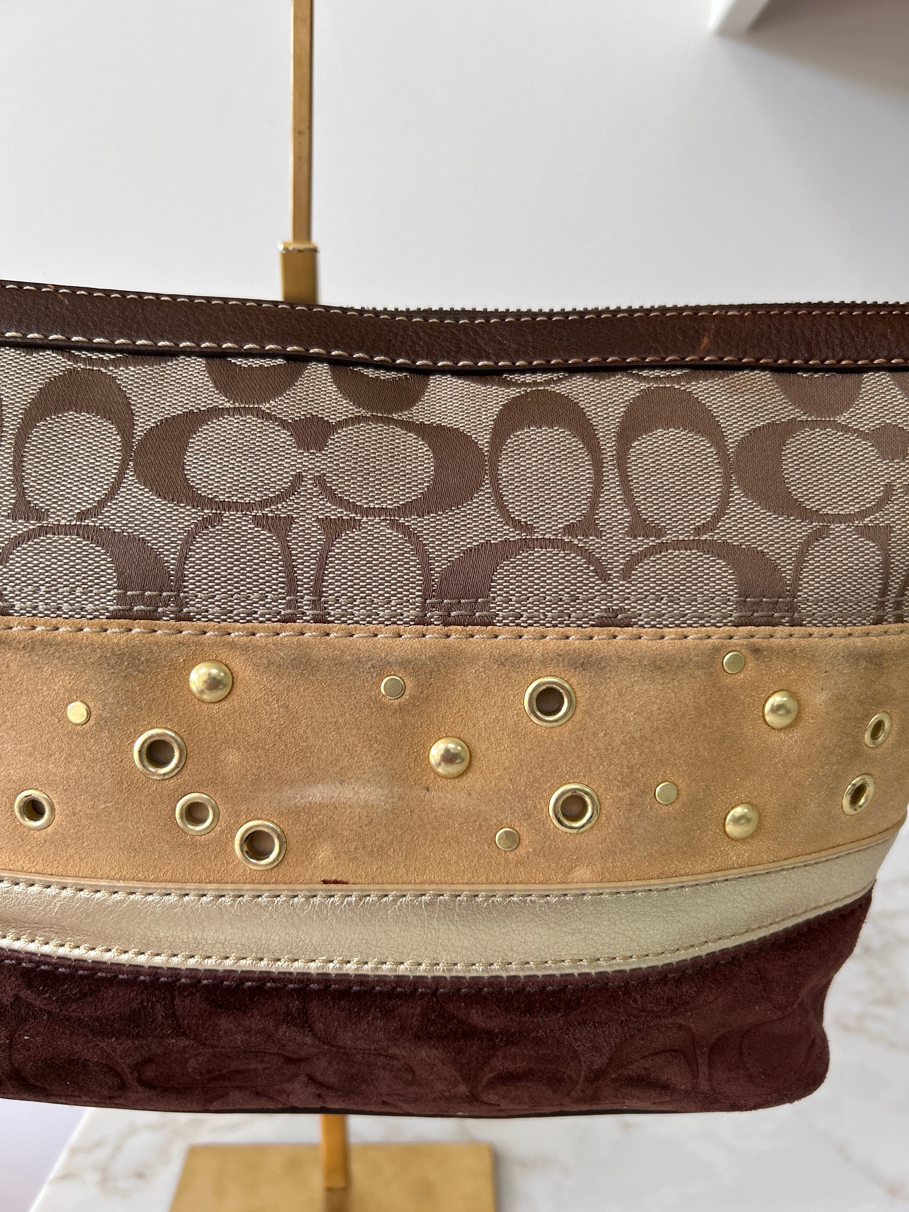 Vintage Coach patchwork shoulder bag