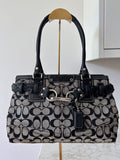 Vintage Coach black monogram Hampton shoulder bag