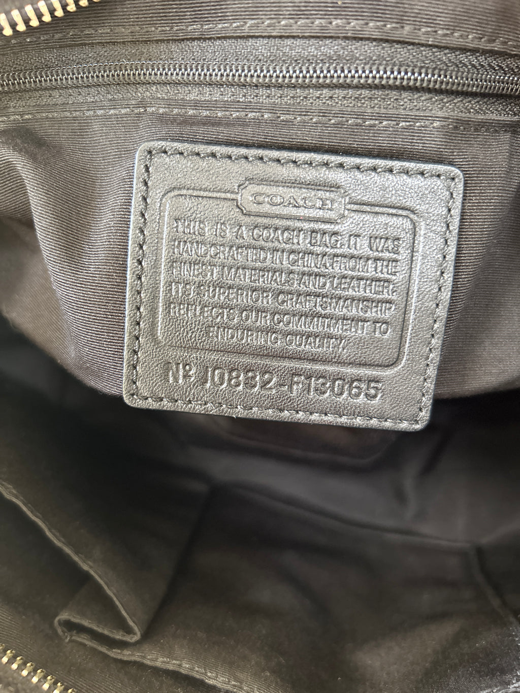 Vintage Coach black monogram Hampton shoulder bag