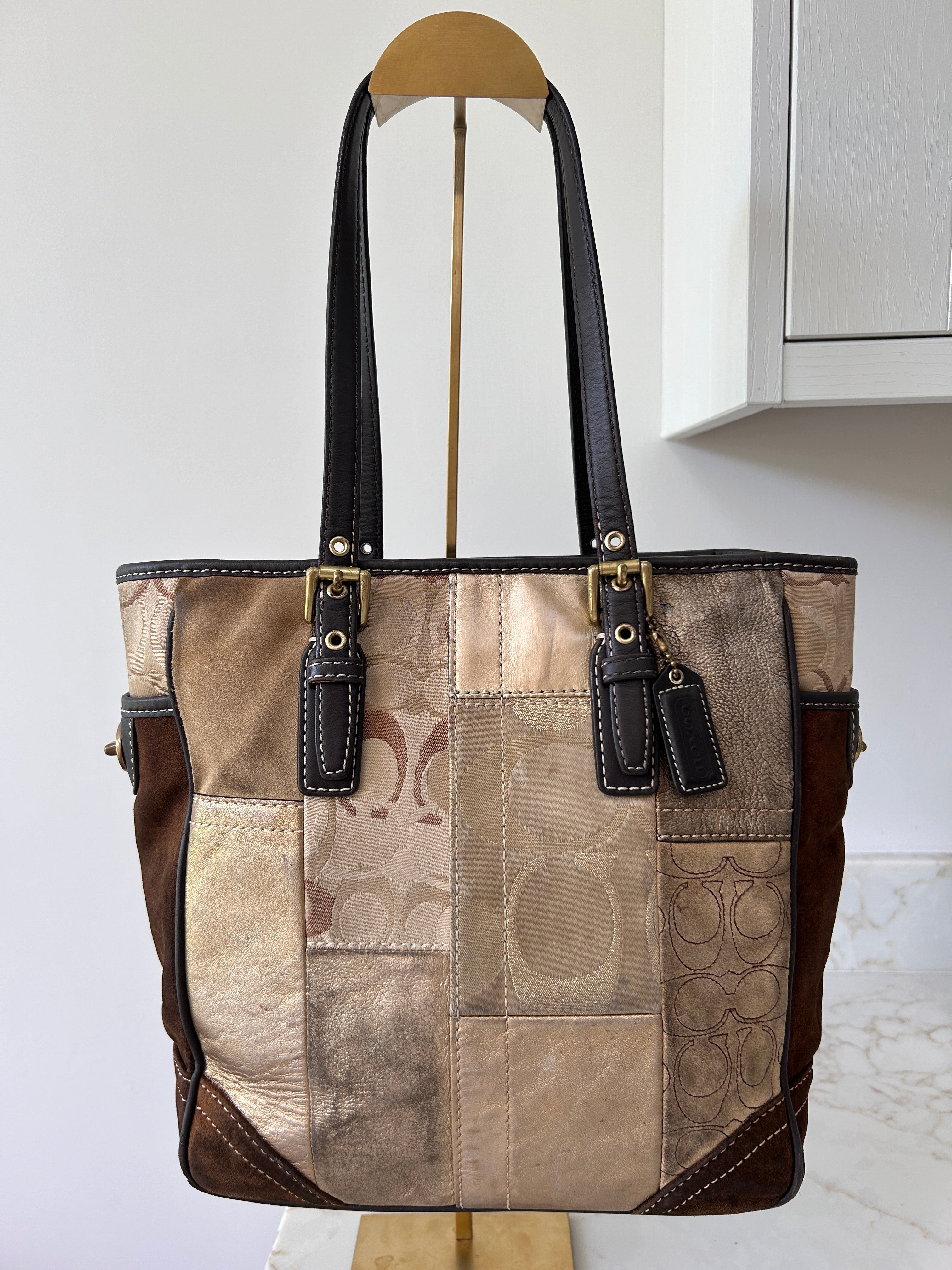Vintage Coach patchwork shoulder bag