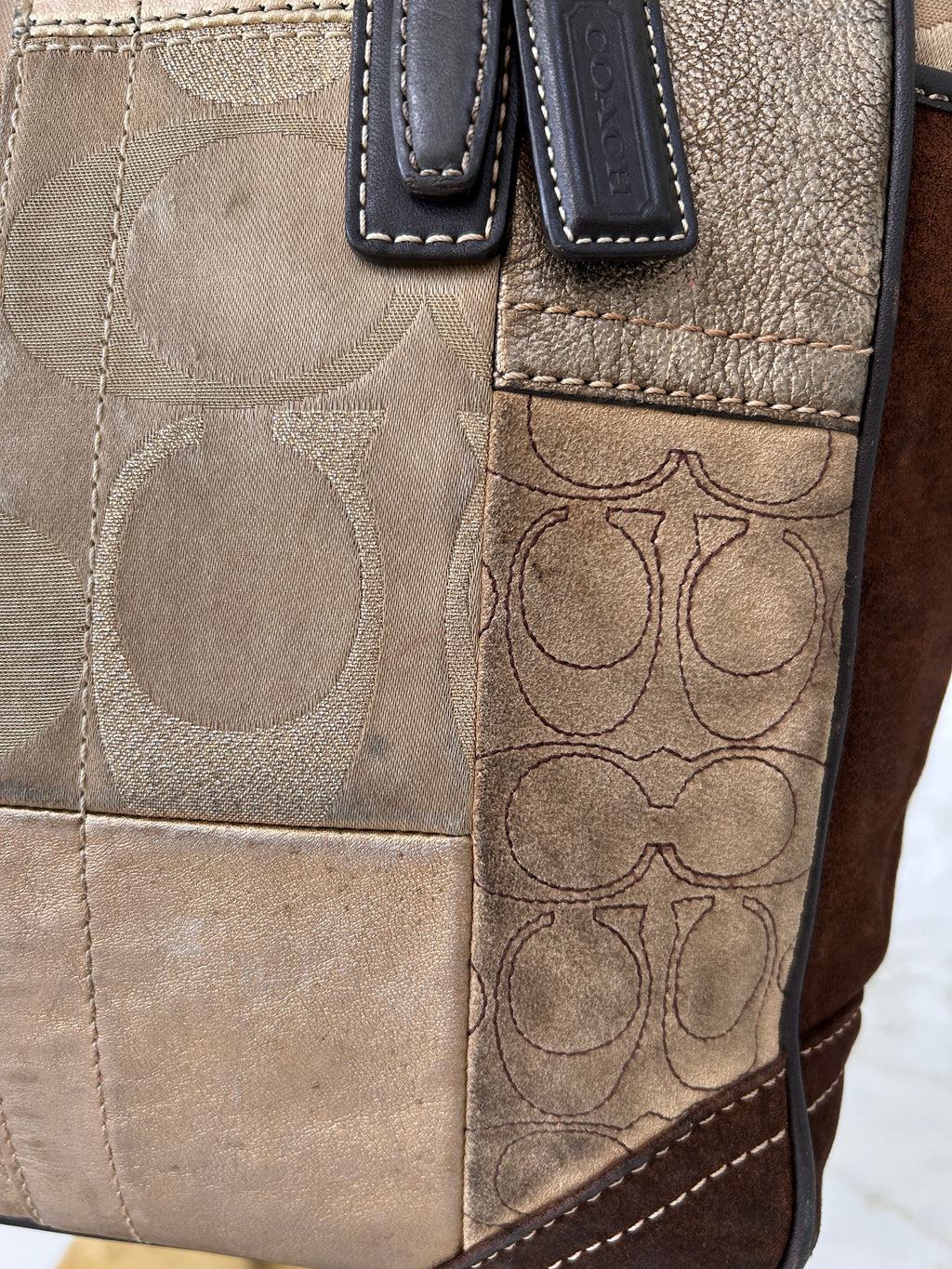 Vintage Coach patchwork shoulder bag