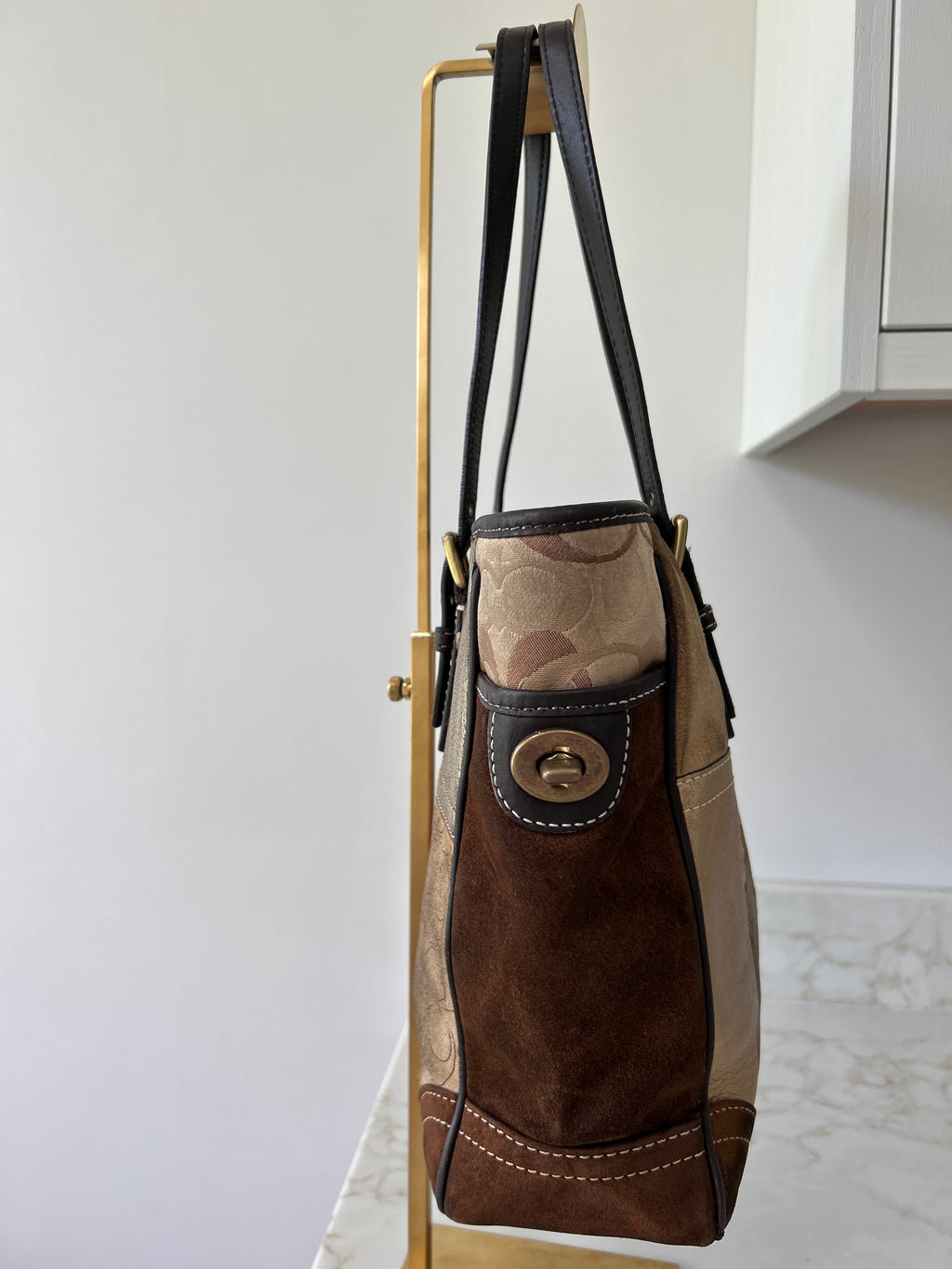 Vintage Coach patchwork shoulder bag