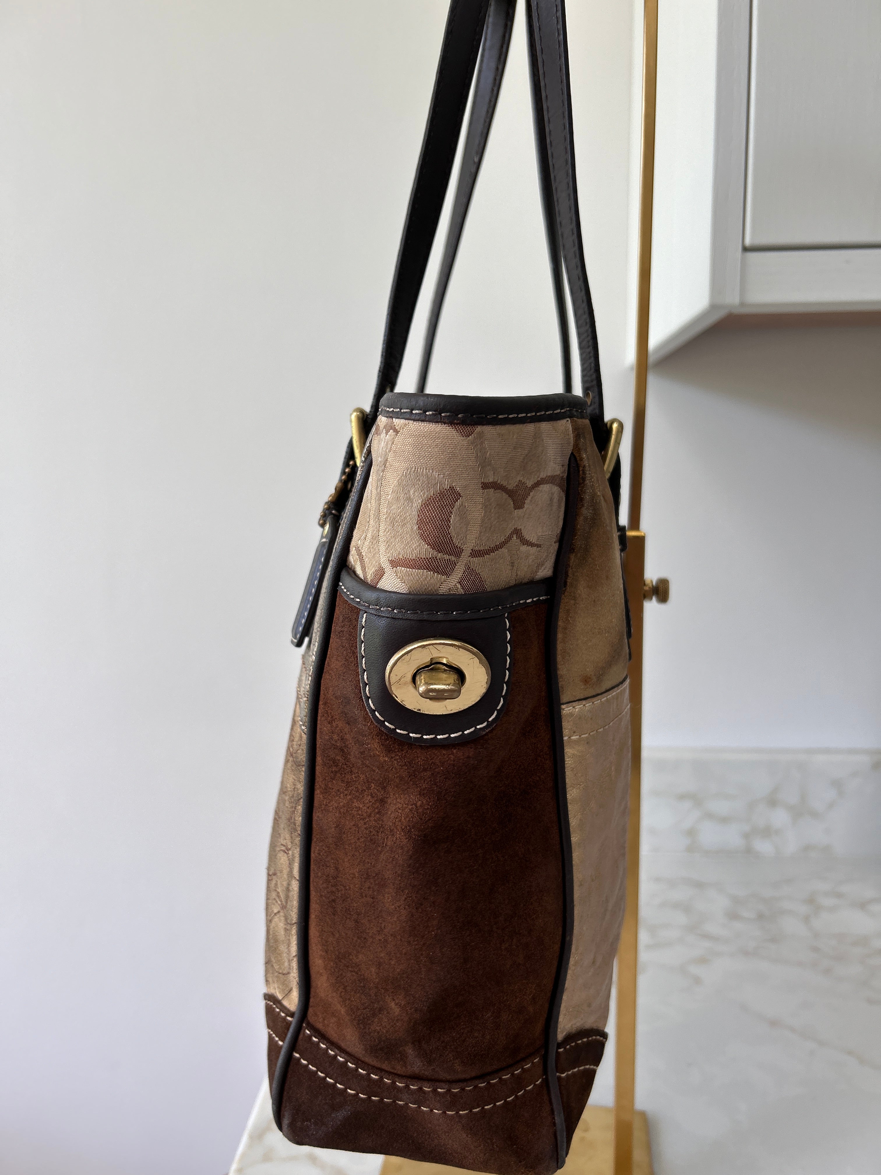 Vintage Coach patchwork shoulder bag