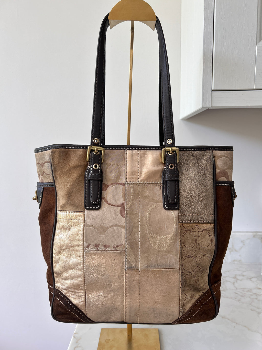Vintage Coach patchwork shoulder bag