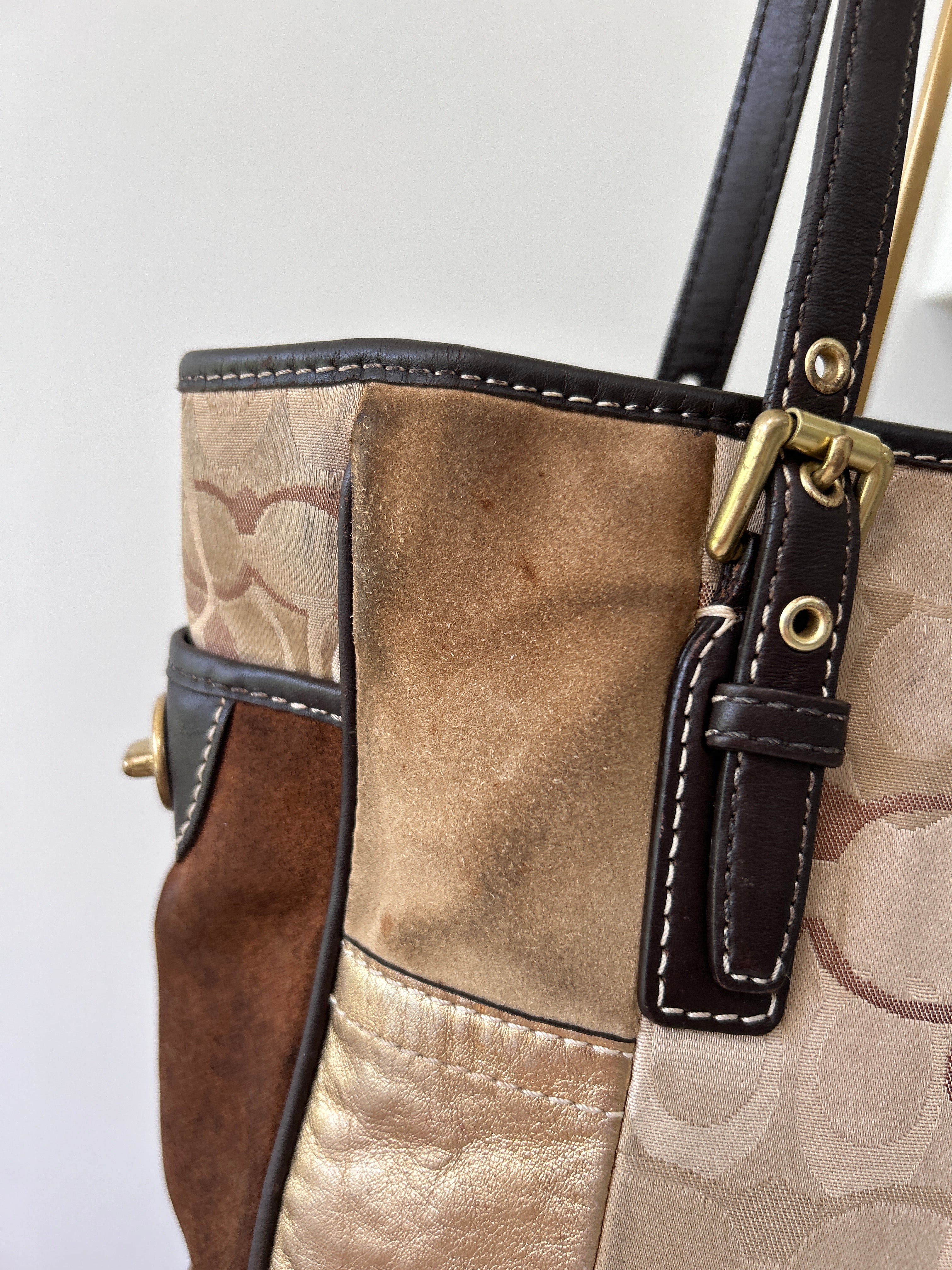 Vintage Coach patchwork shoulder bag