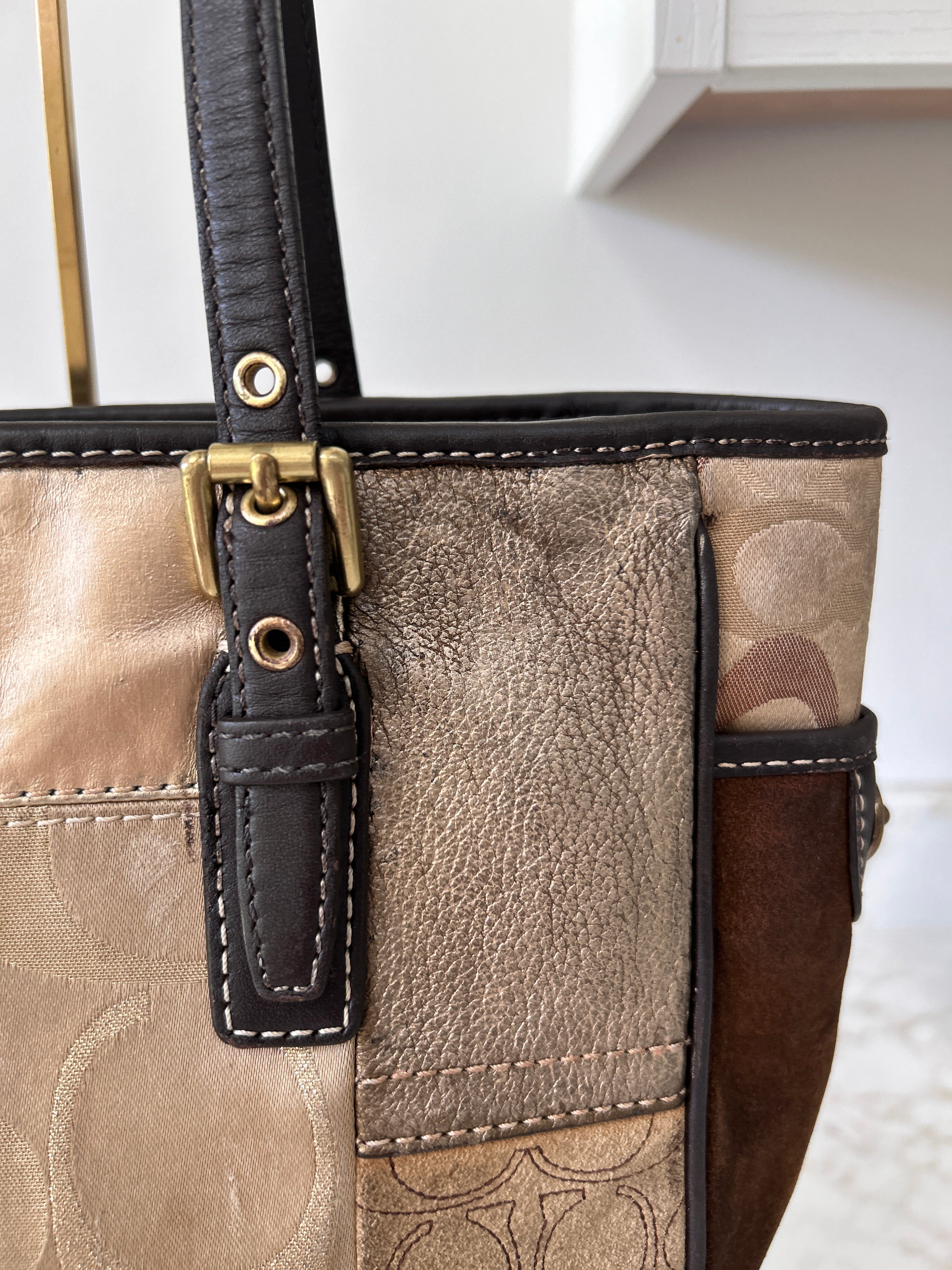 Vintage Coach patchwork shoulder bag