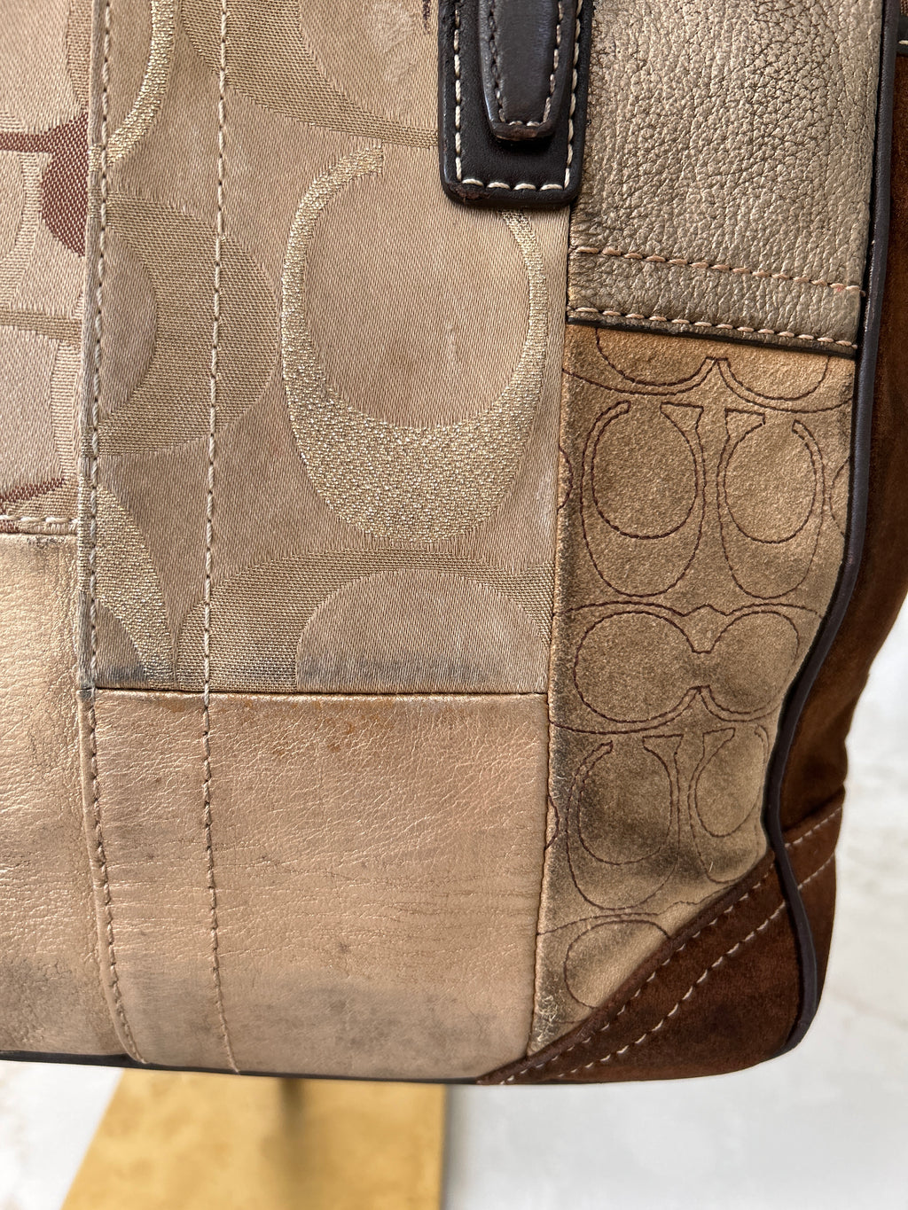 Vintage Coach patchwork shoulder bag