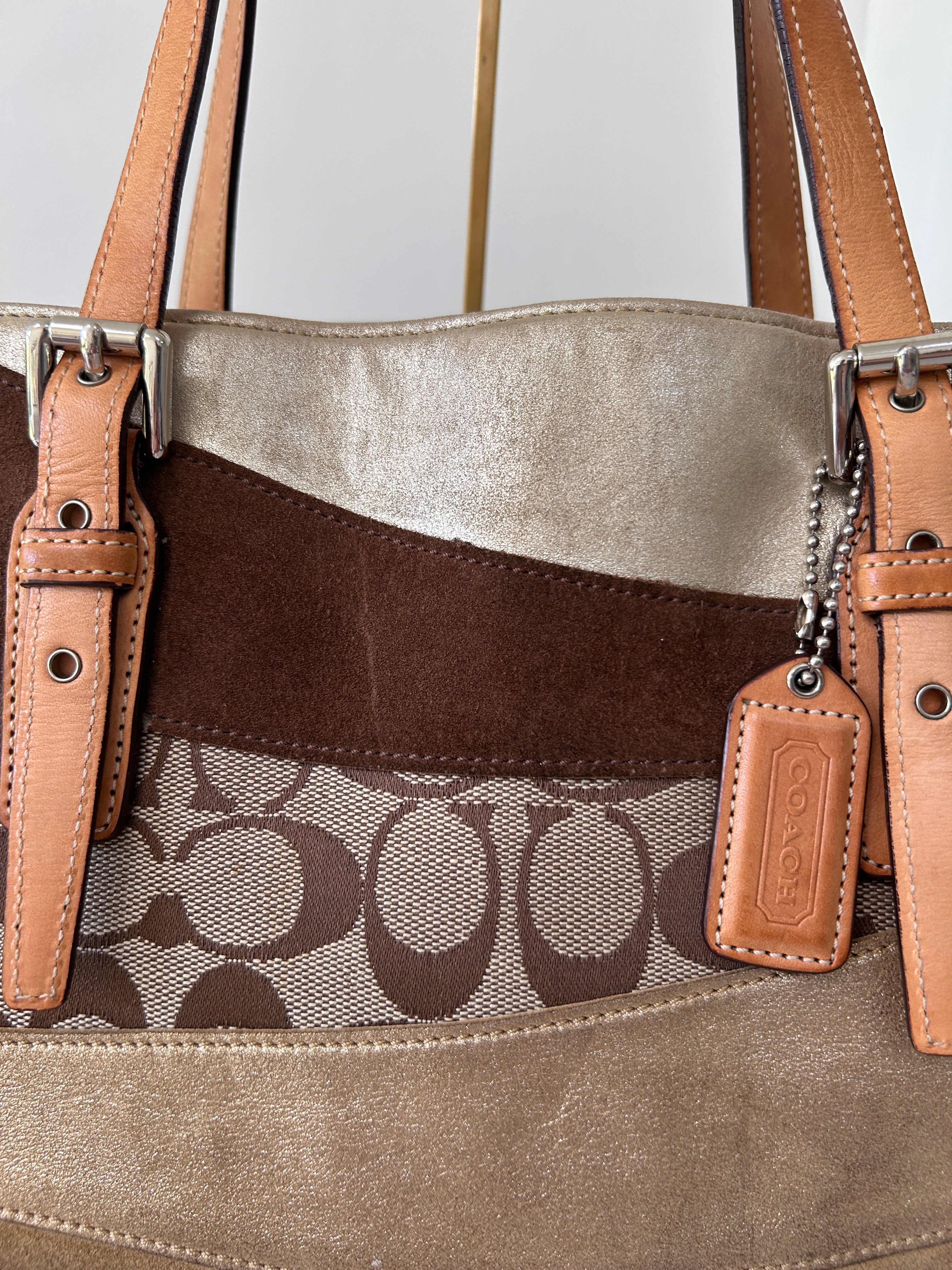Vintage Coach patchwork tote bag
