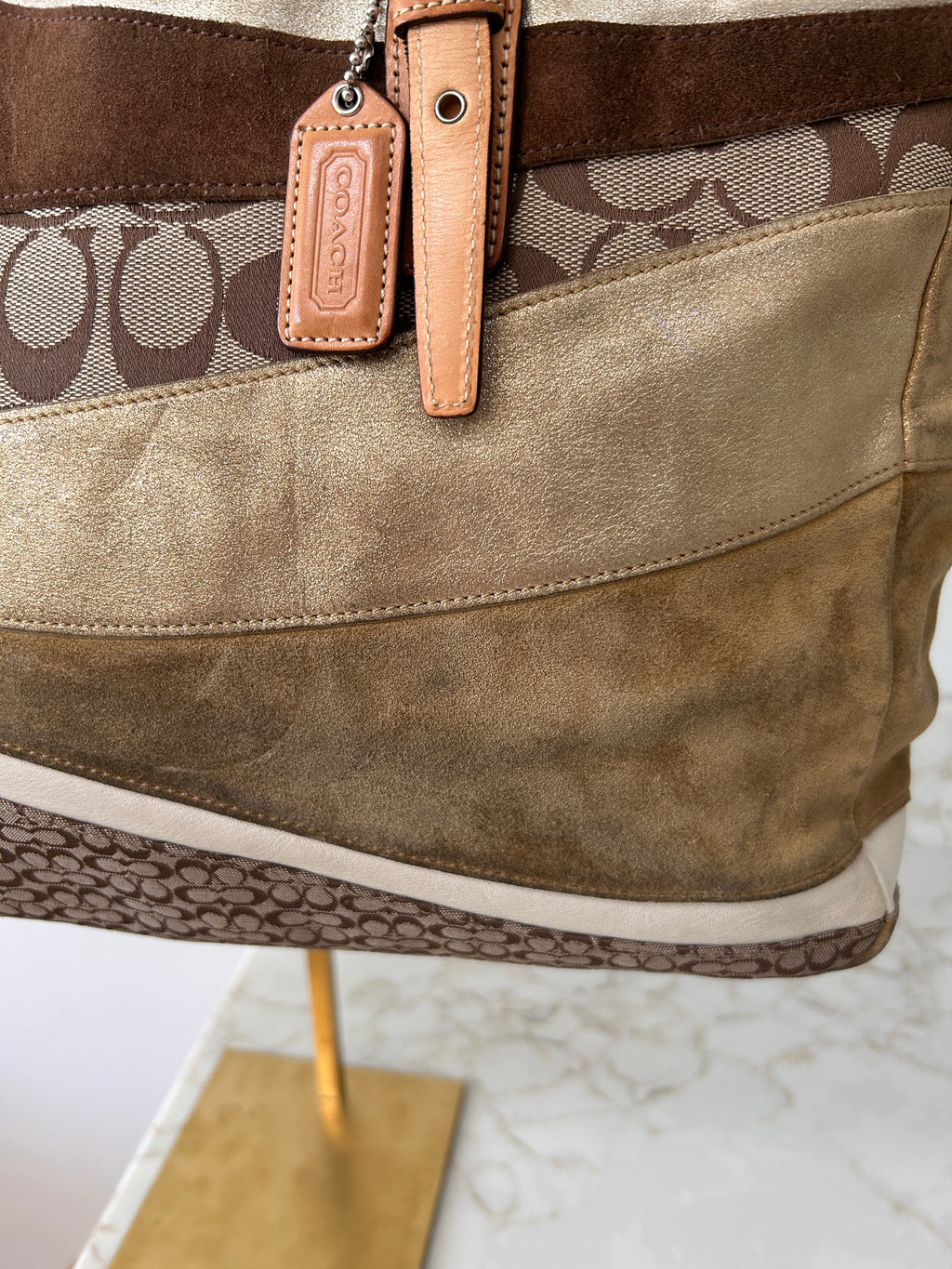 Vintage Coach patchwork tote bag