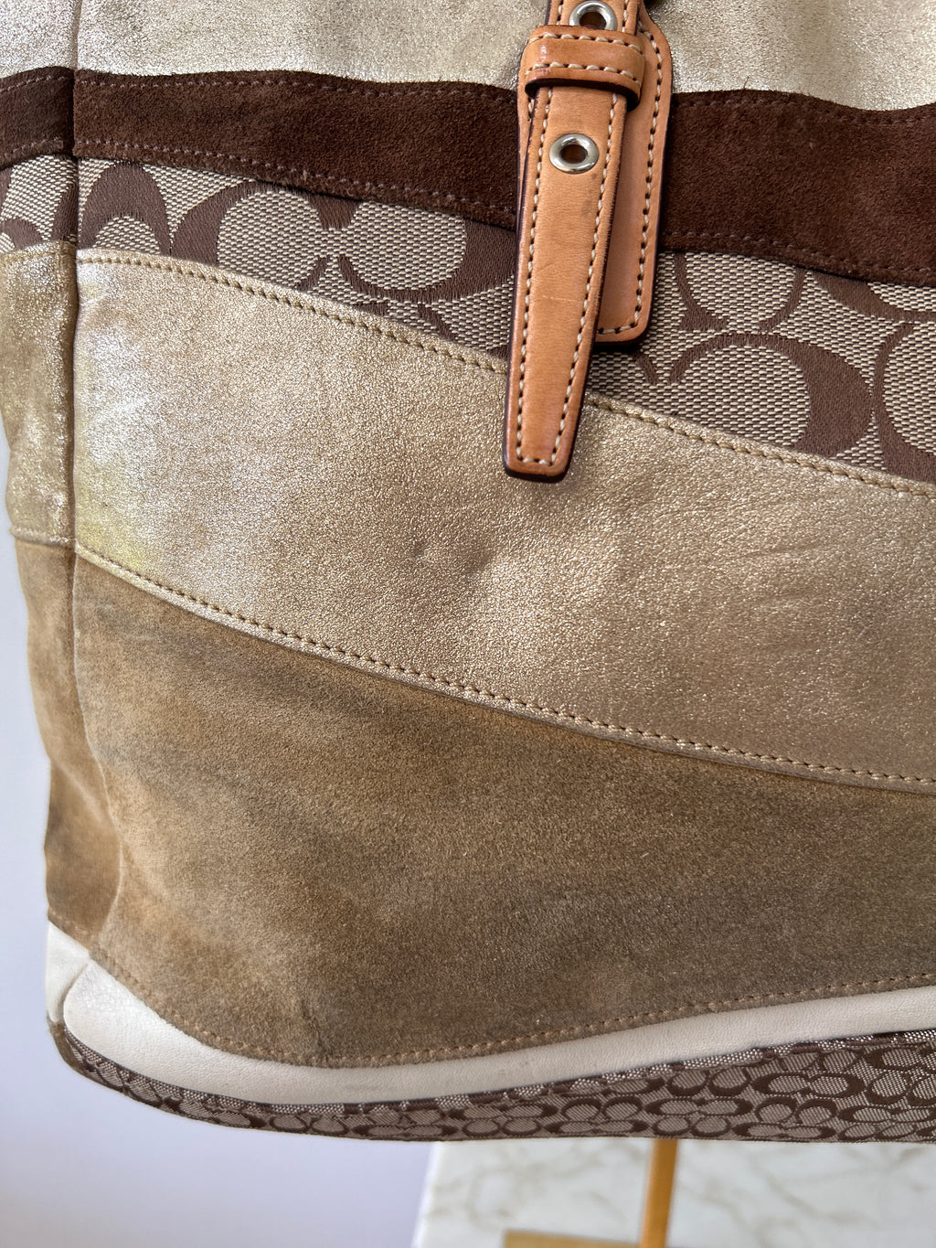 Vintage Coach patchwork tote bag