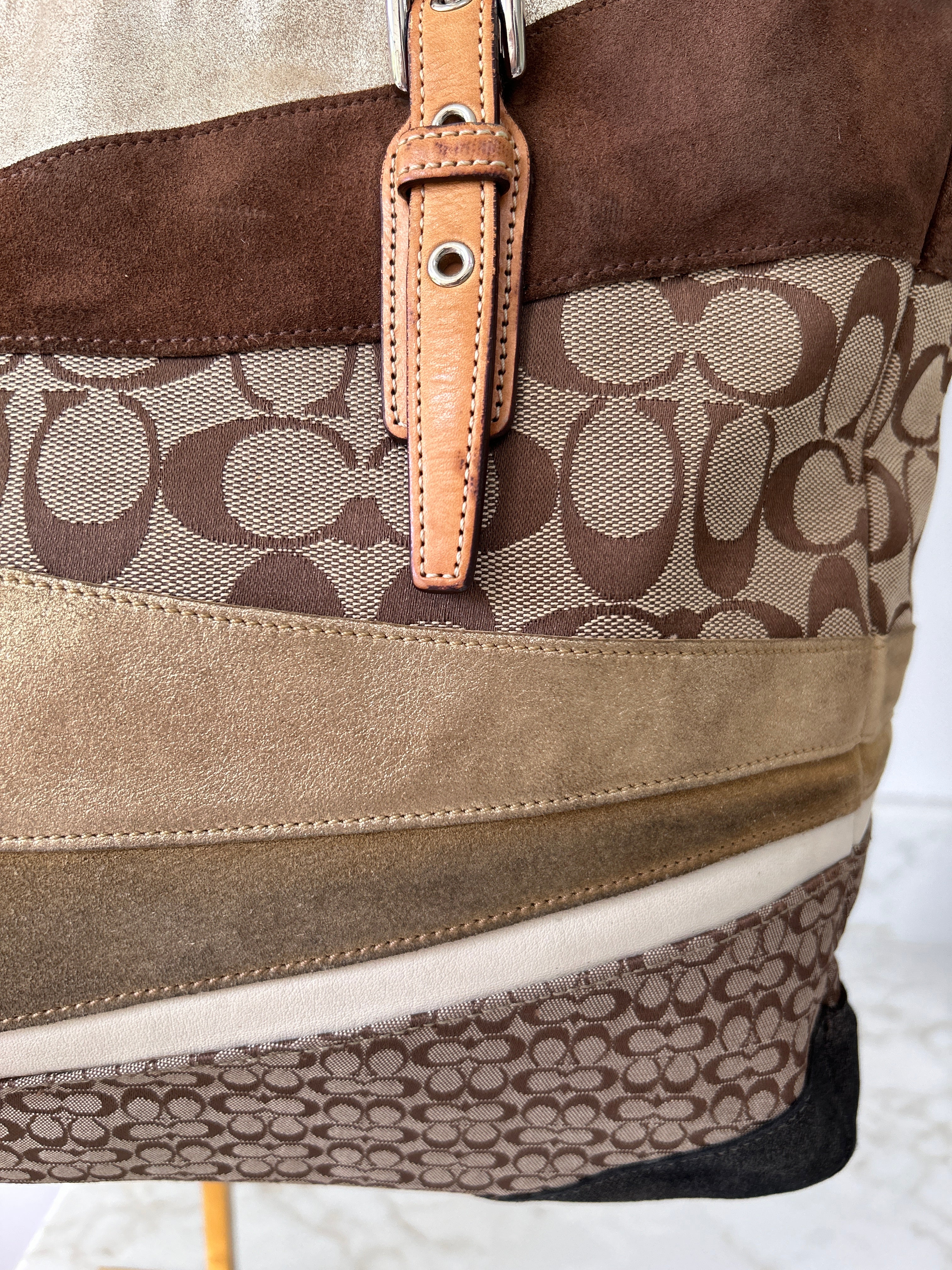 Vintage Coach patchwork tote bag