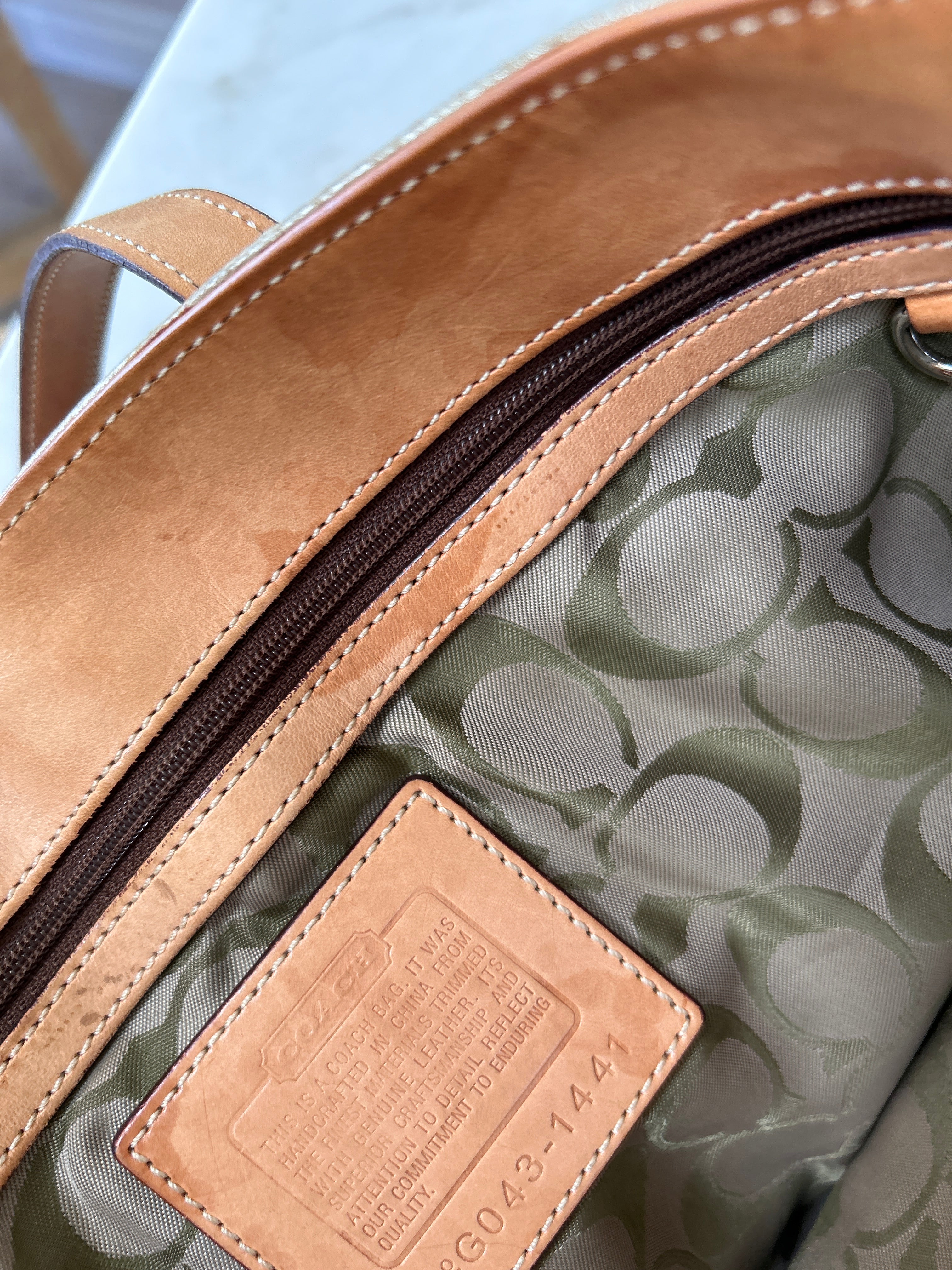 Vintage Coach patchwork tote bag