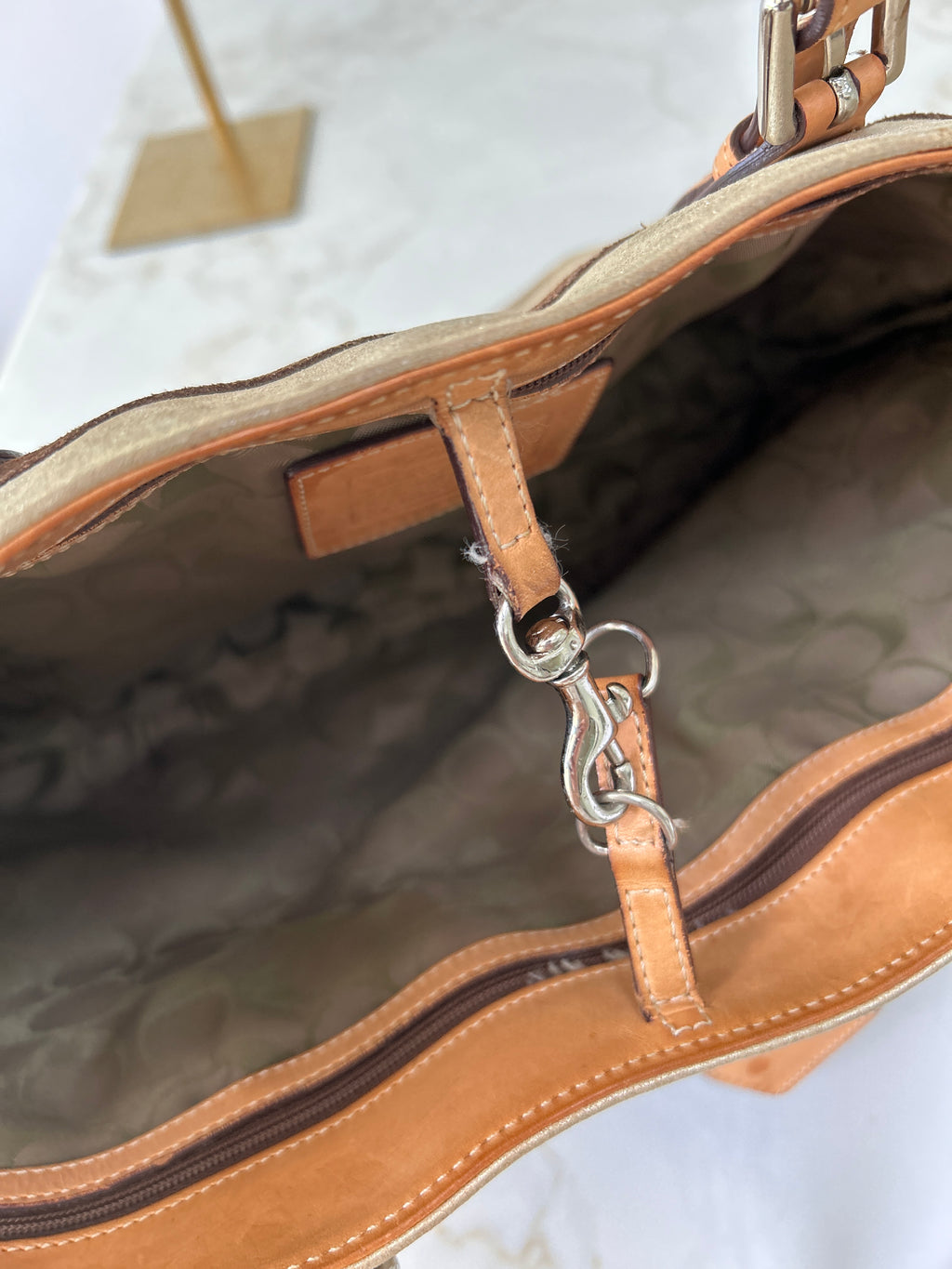 Vintage Coach patchwork tote bag