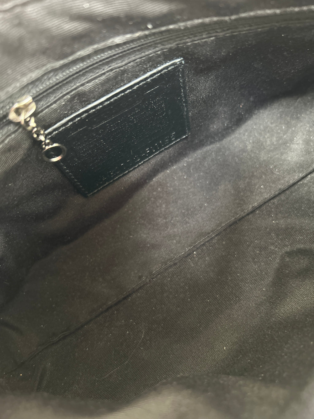 Vintage Coach black leather baguette shoulder bag