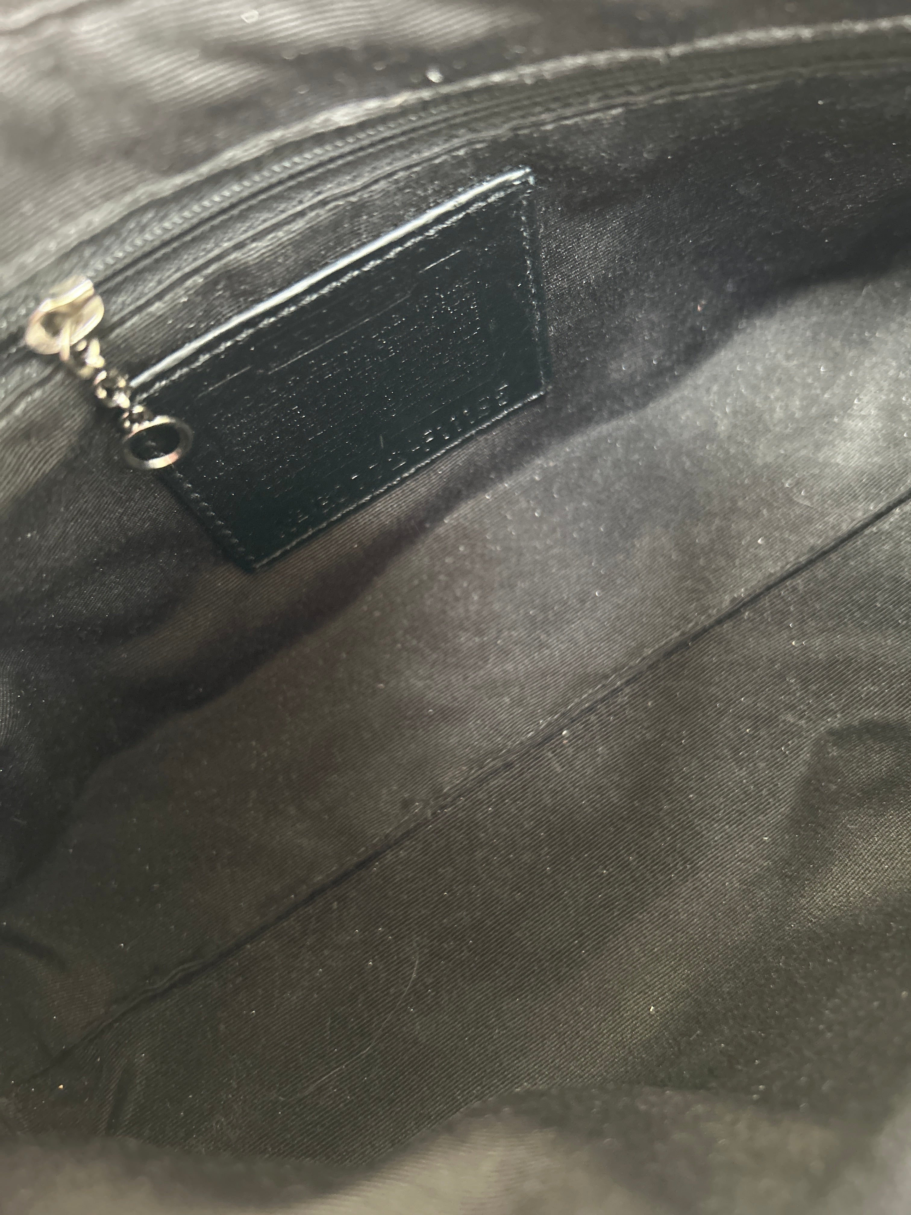 Vintage Coach black leather baguette shoulder bag