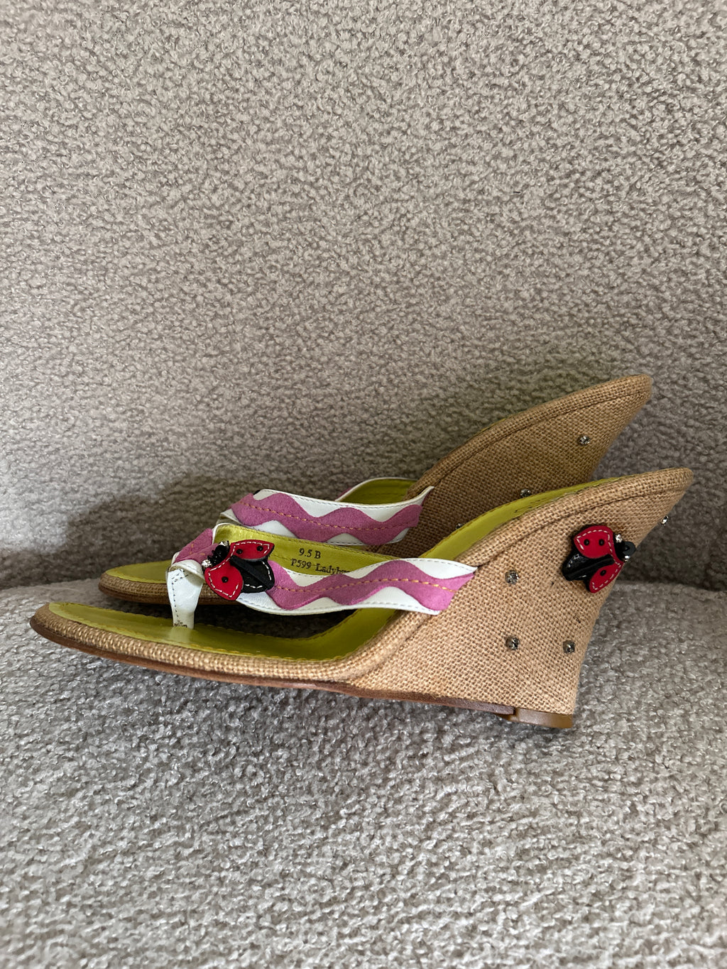 Vintage Coach rare ladybird wedges