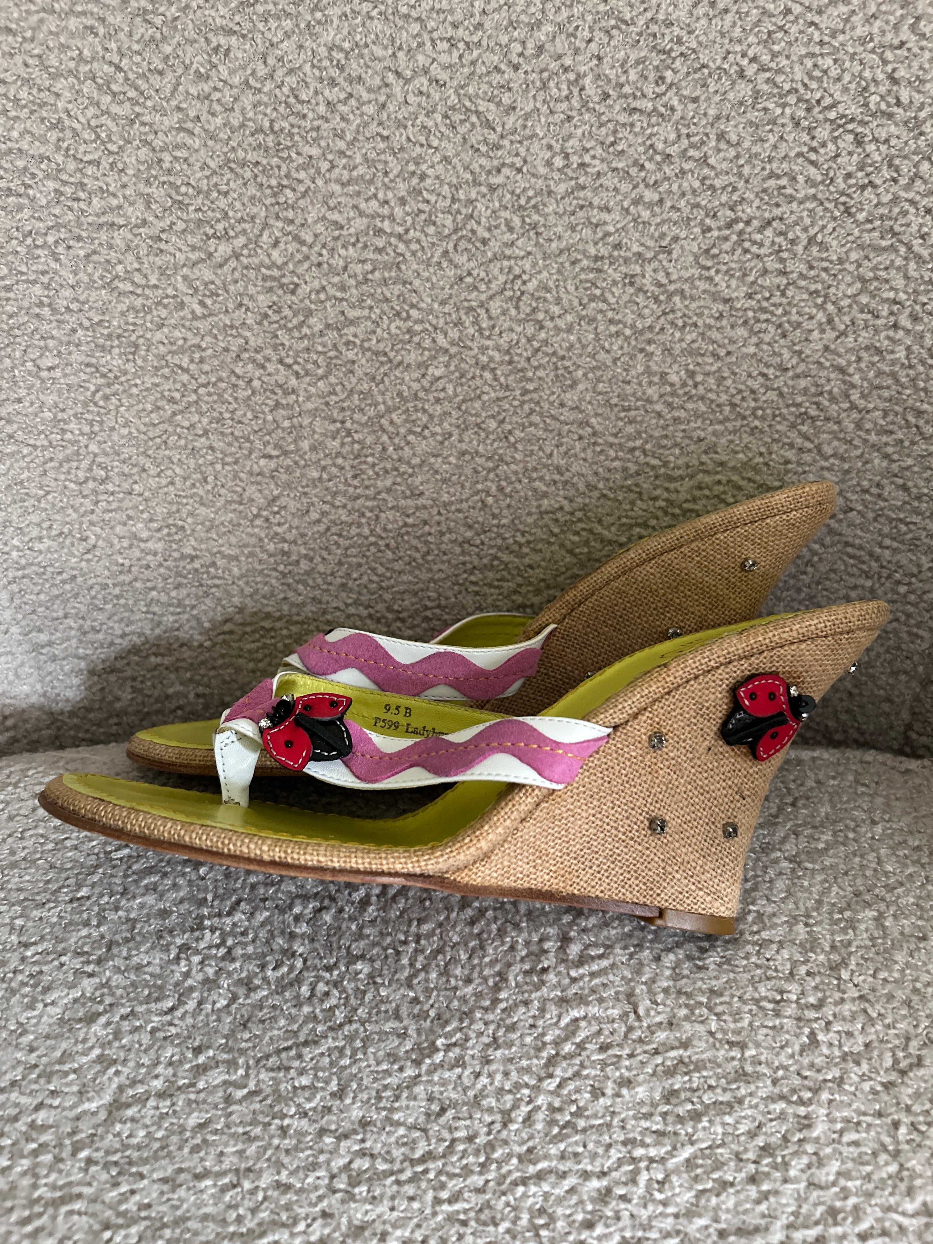 Vintage Coach rare ladybird wedges