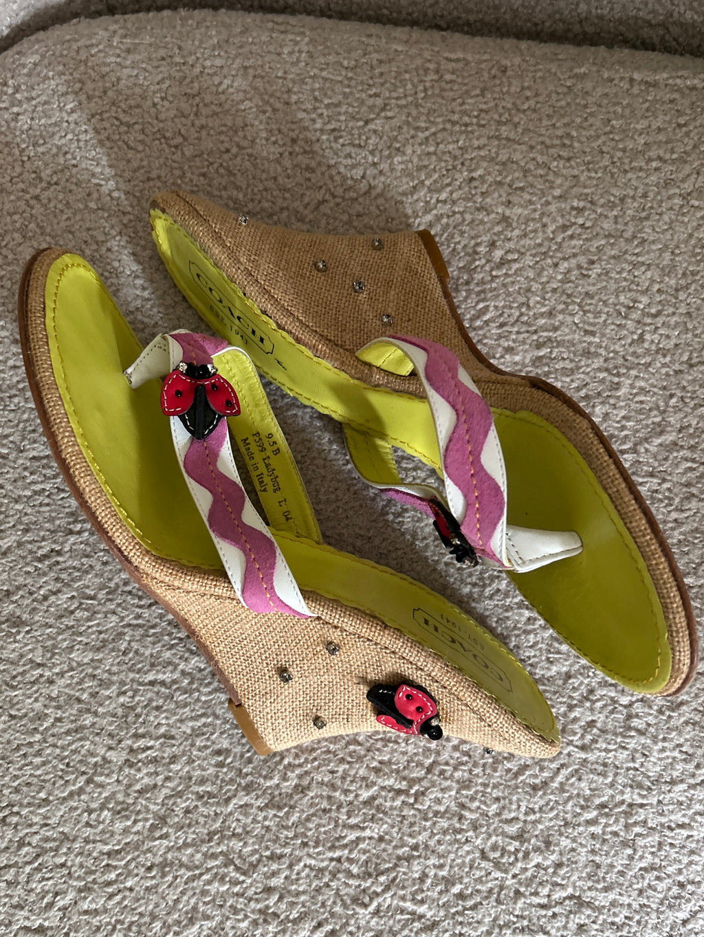 Vintage Coach rare ladybird wedges