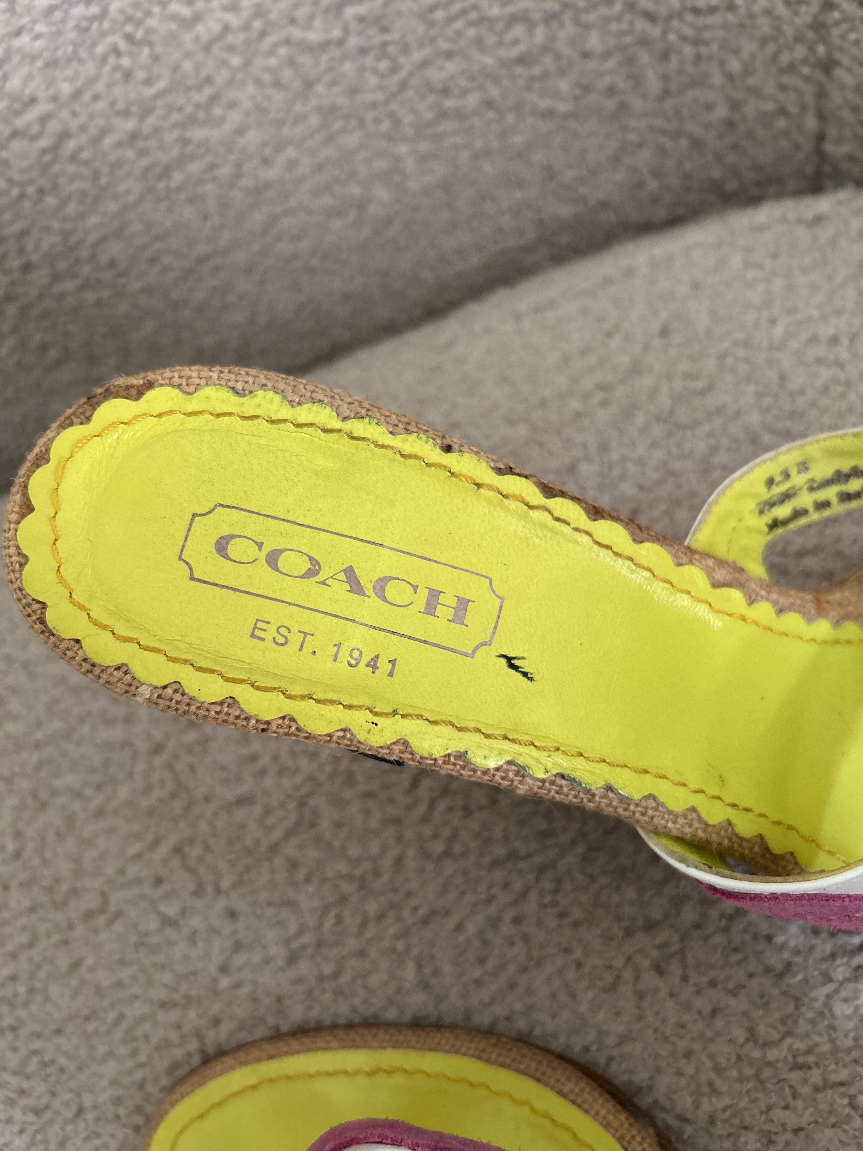 Vintage Coach rare ladybird wedges