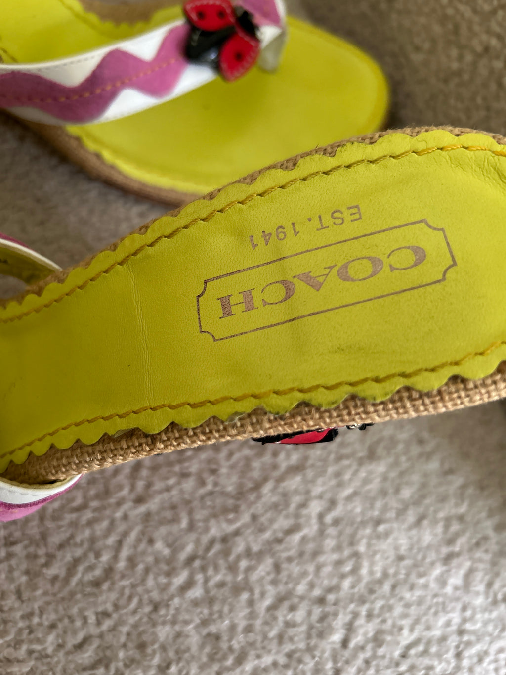 Vintage Coach rare ladybird wedges