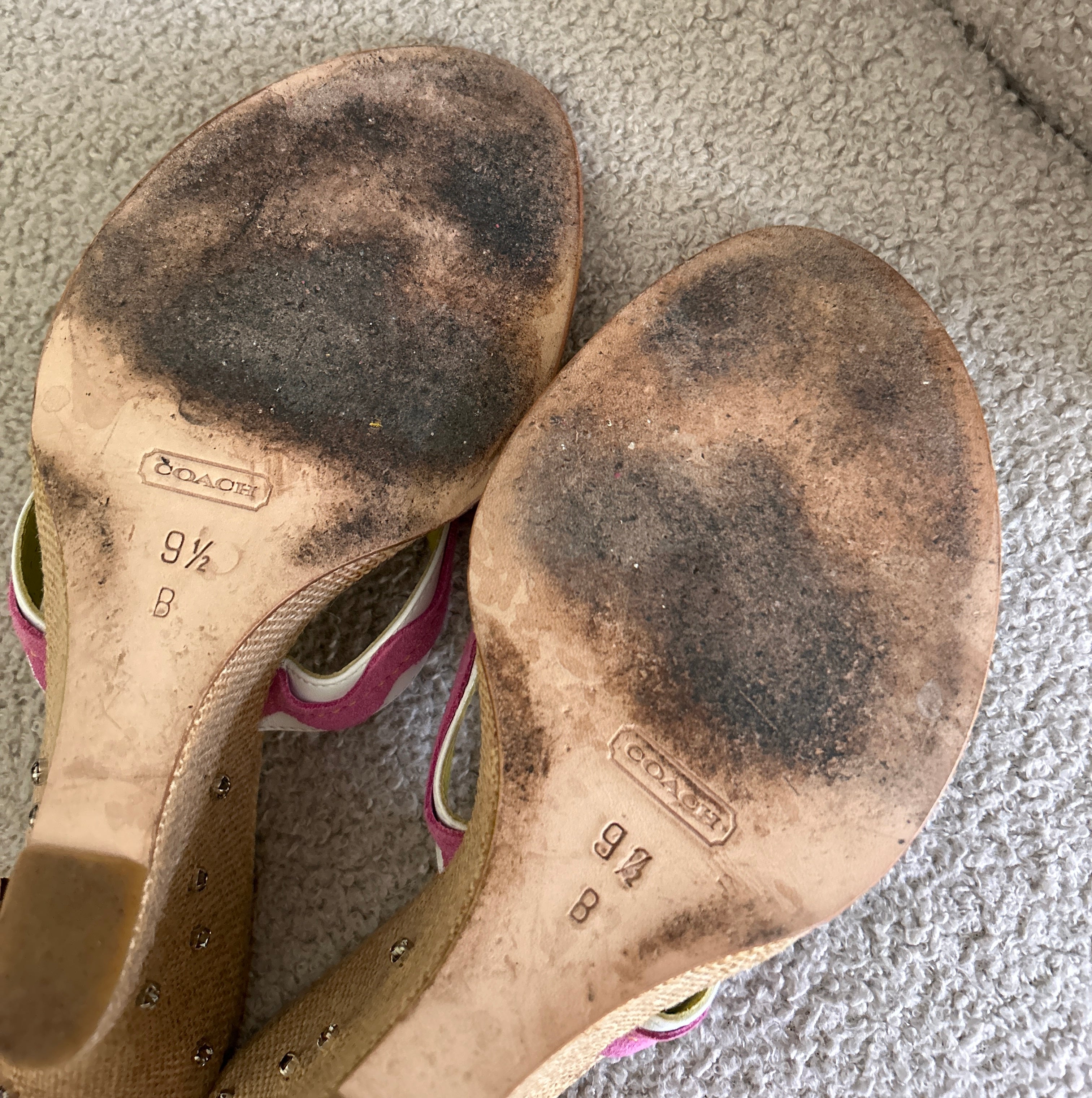 Vintage Coach rare ladybird wedges