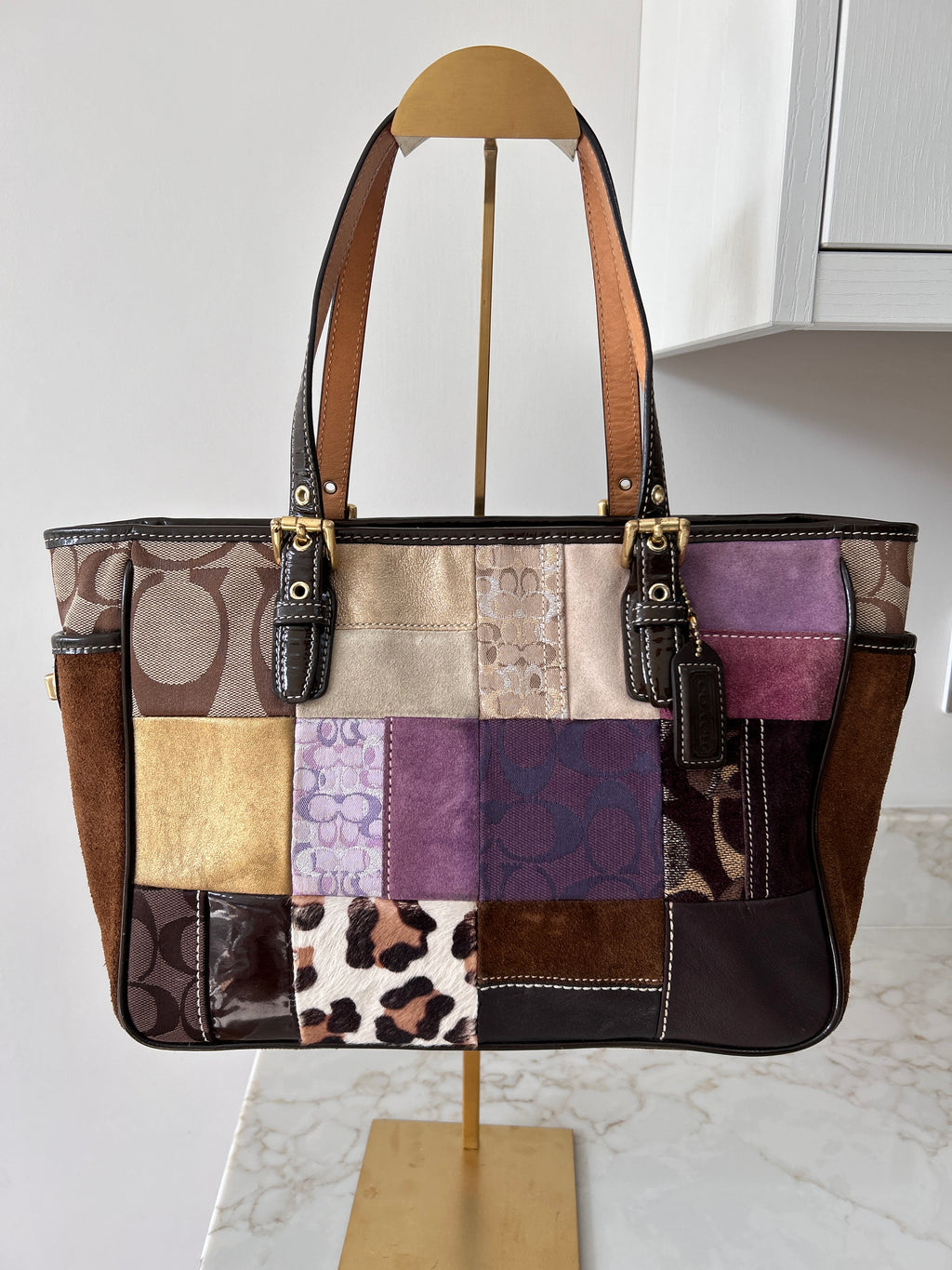 Vintage Coach patchwork shoulder bag