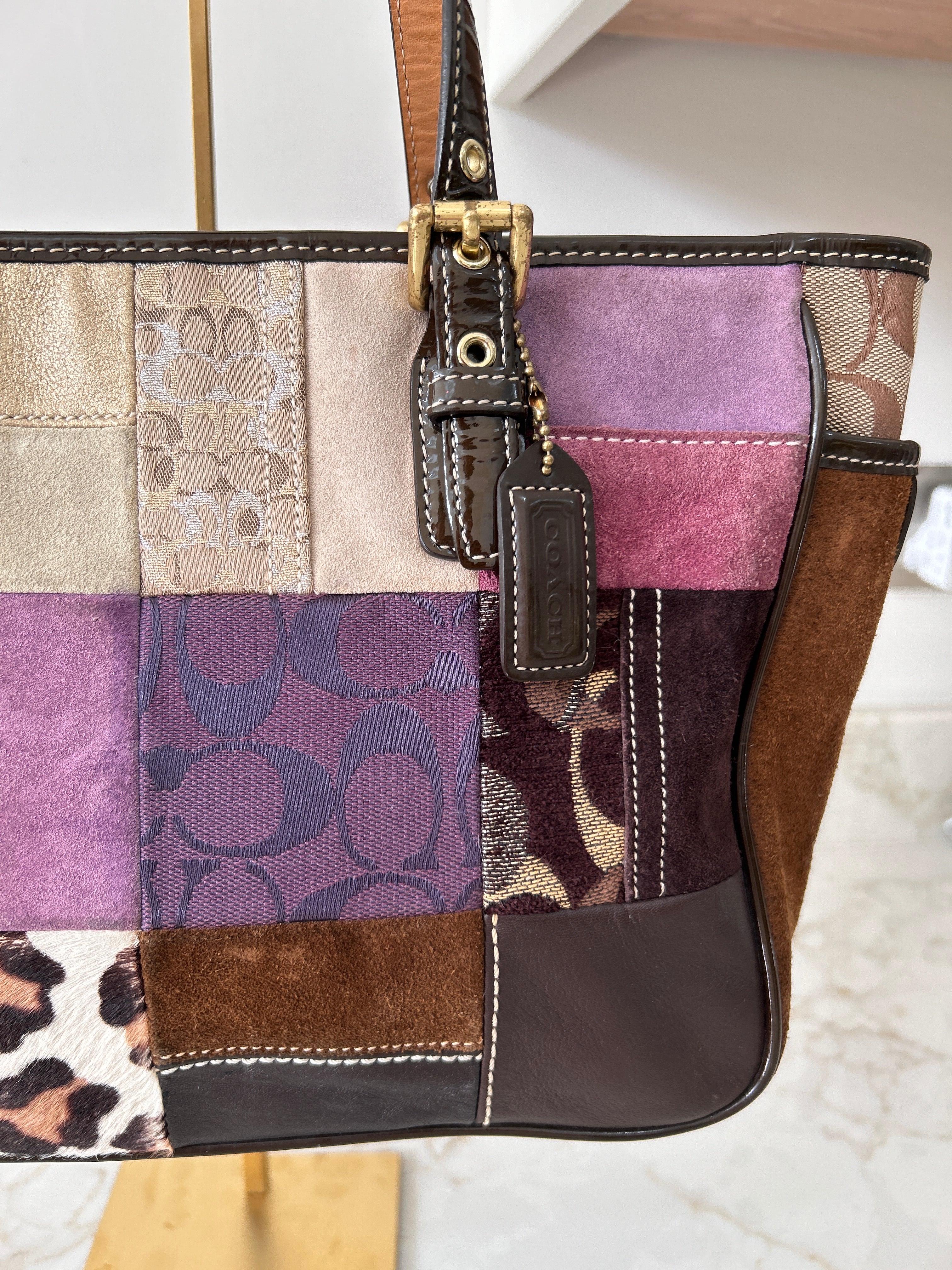 Vintage Coach patchwork shoulder bag