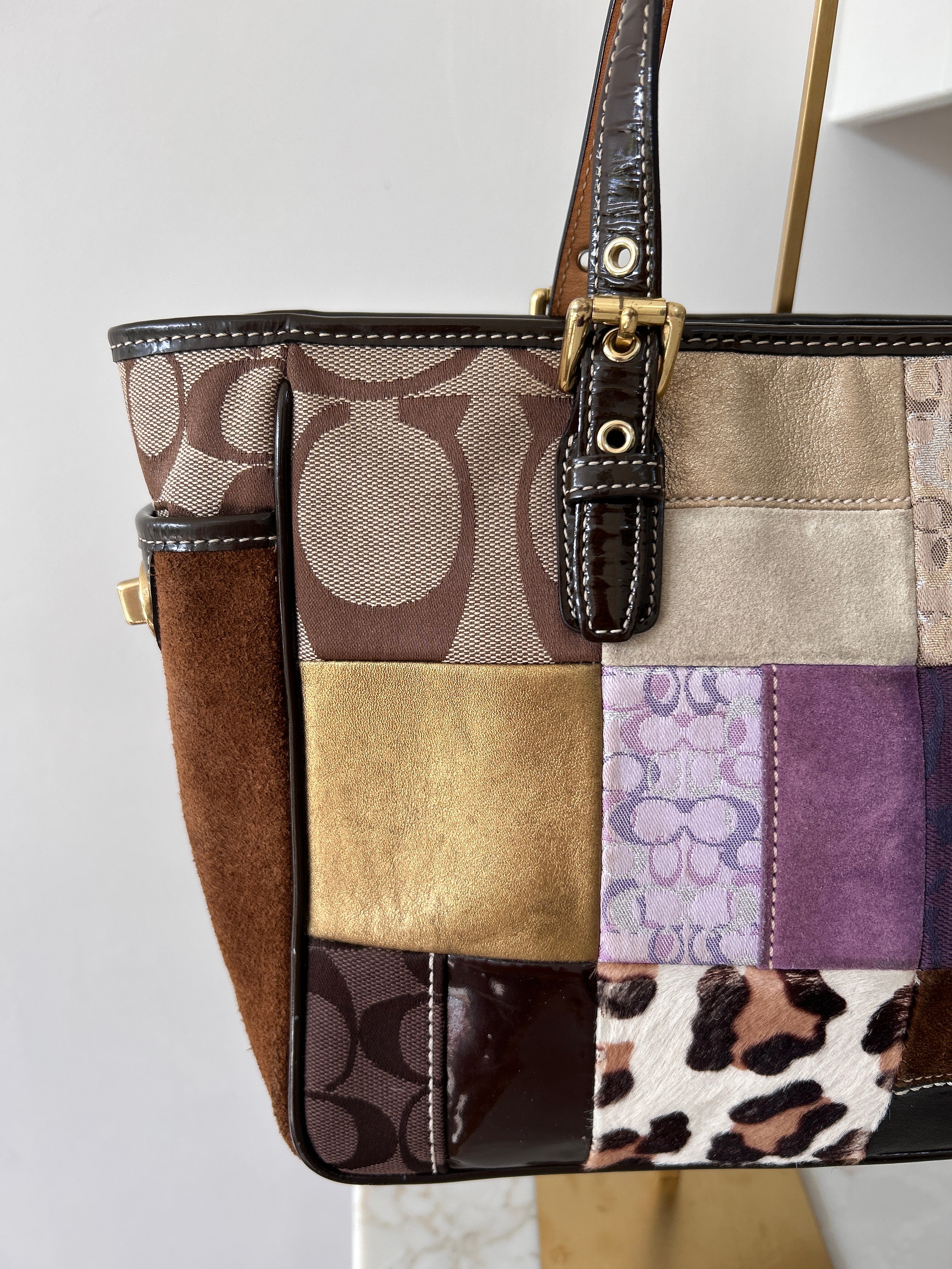 Vintage Coach patchwork shoulder bag