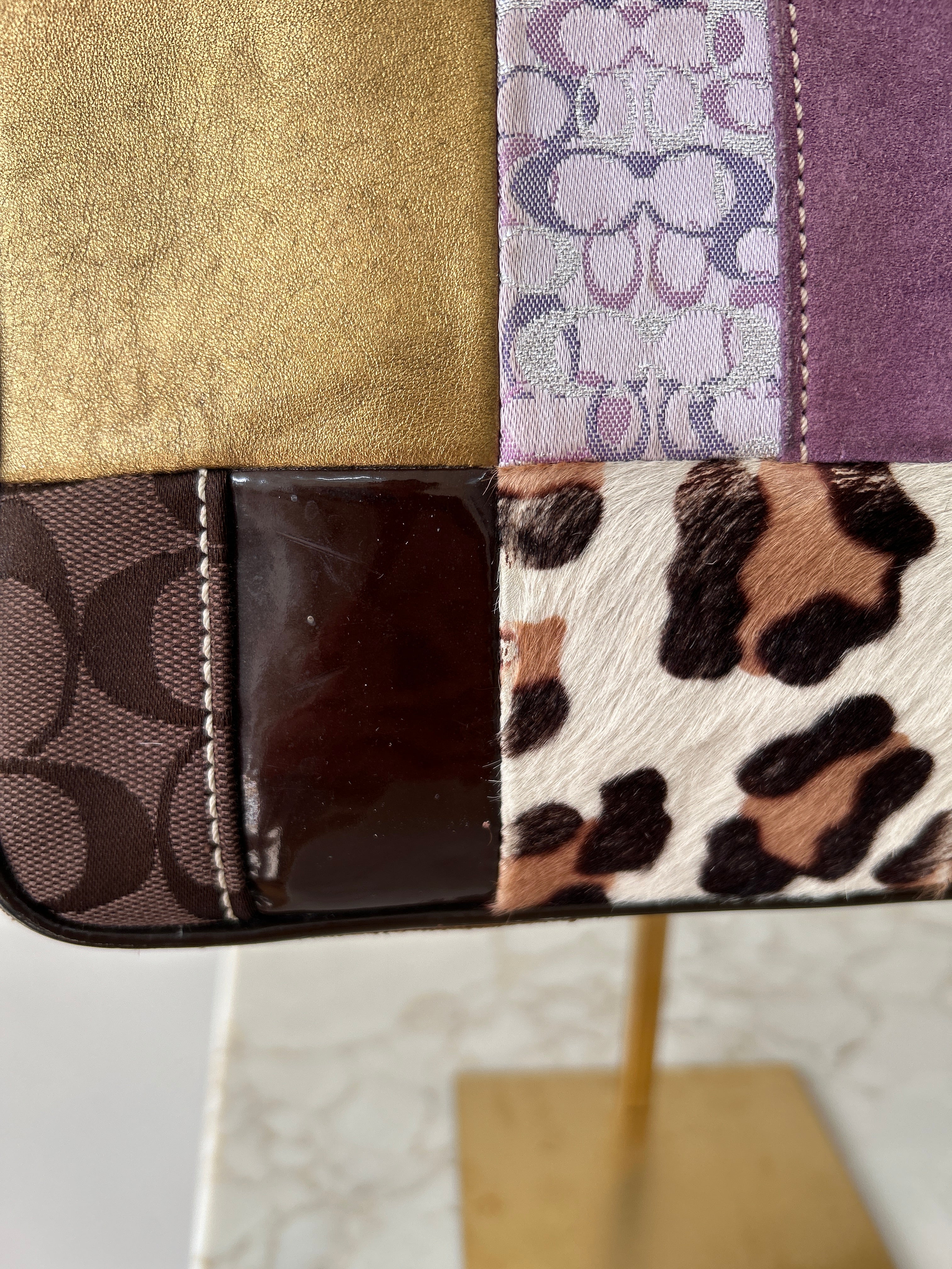 Vintage Coach patchwork shoulder bag