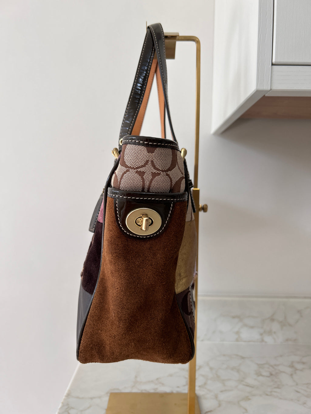 Vintage Coach patchwork shoulder bag