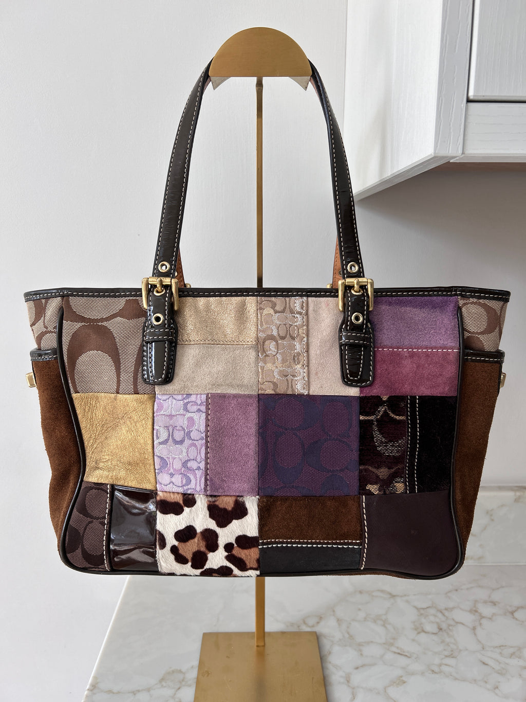 Vintage Coach patchwork shoulder bag
