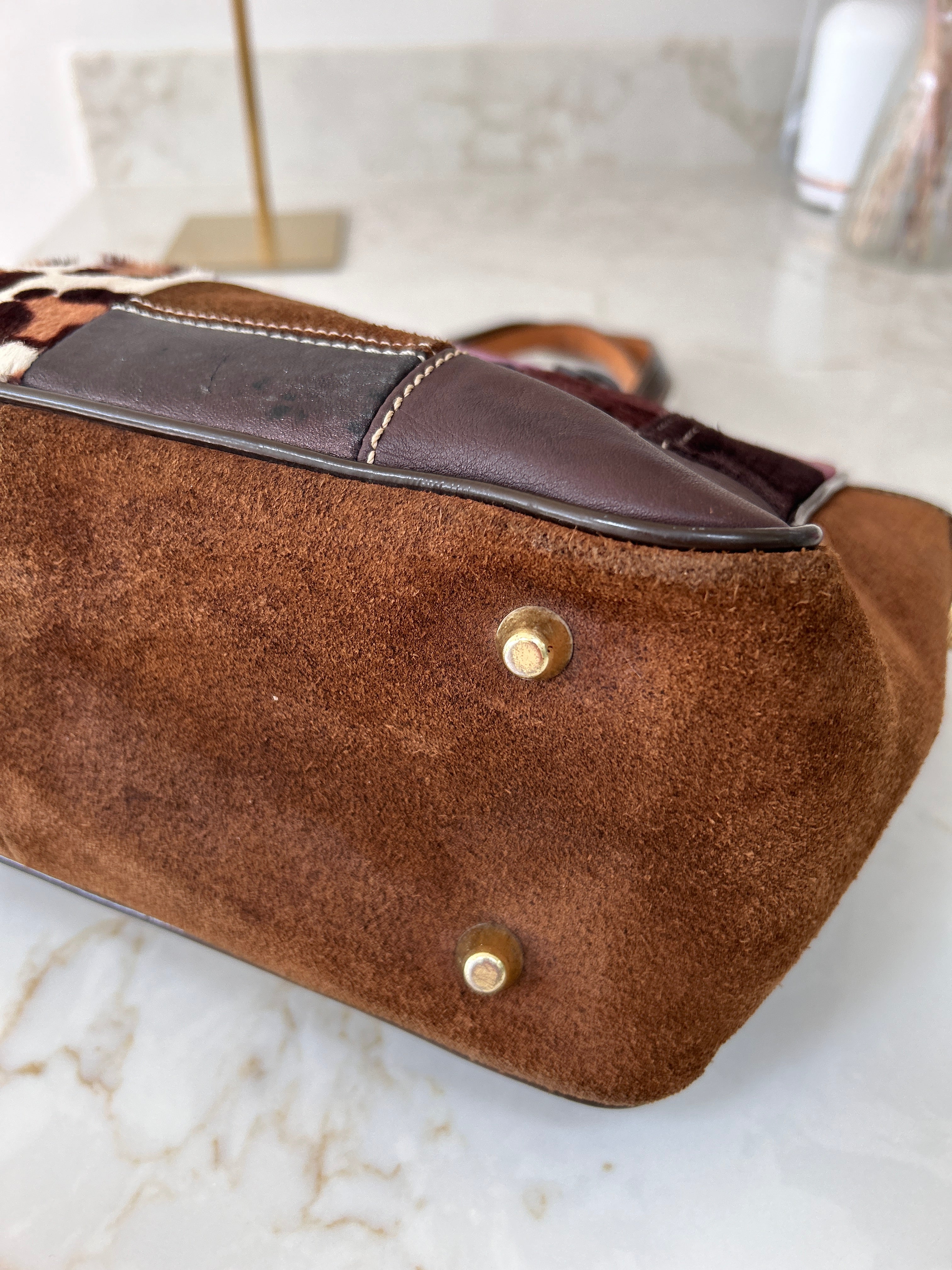 Vintage Coach patchwork shoulder bag