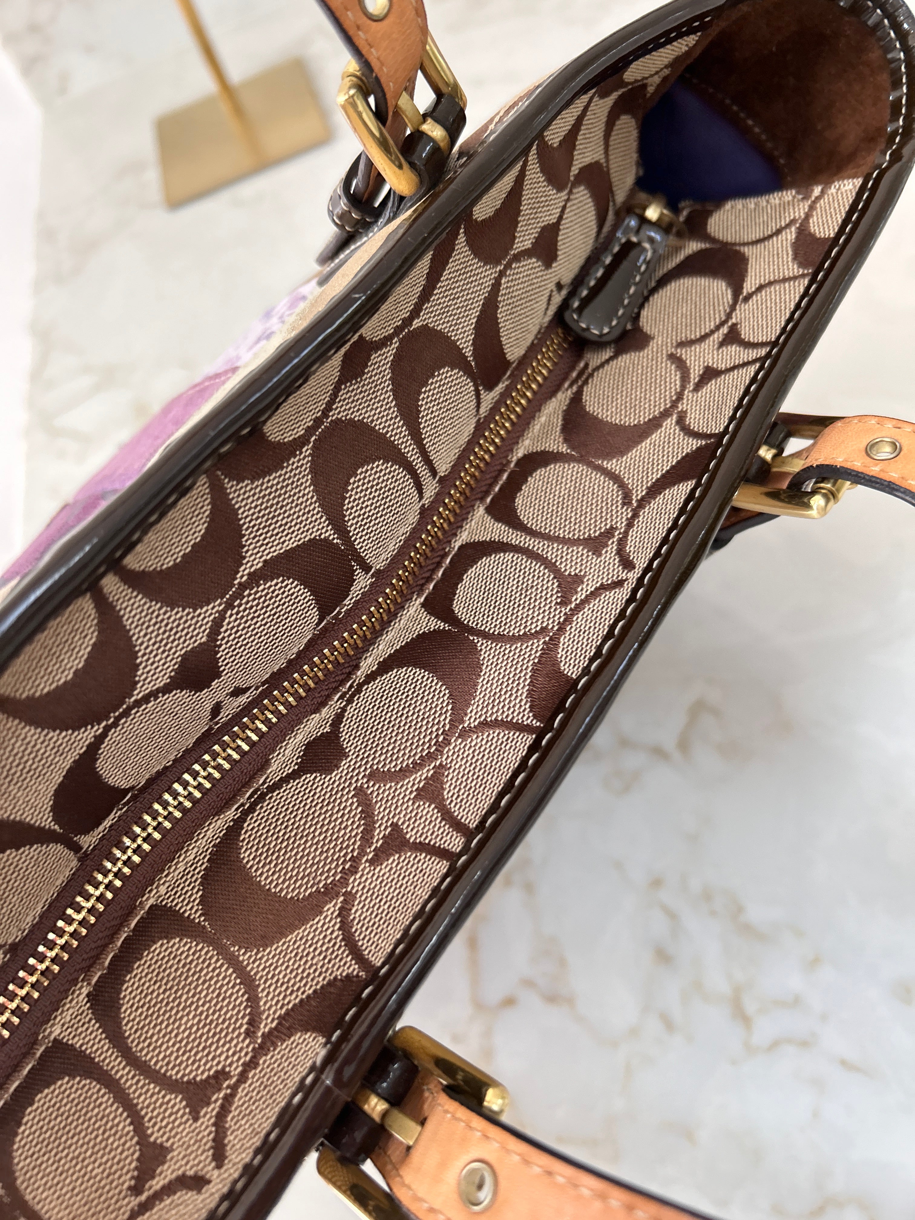 Vintage Coach patchwork shoulder bag