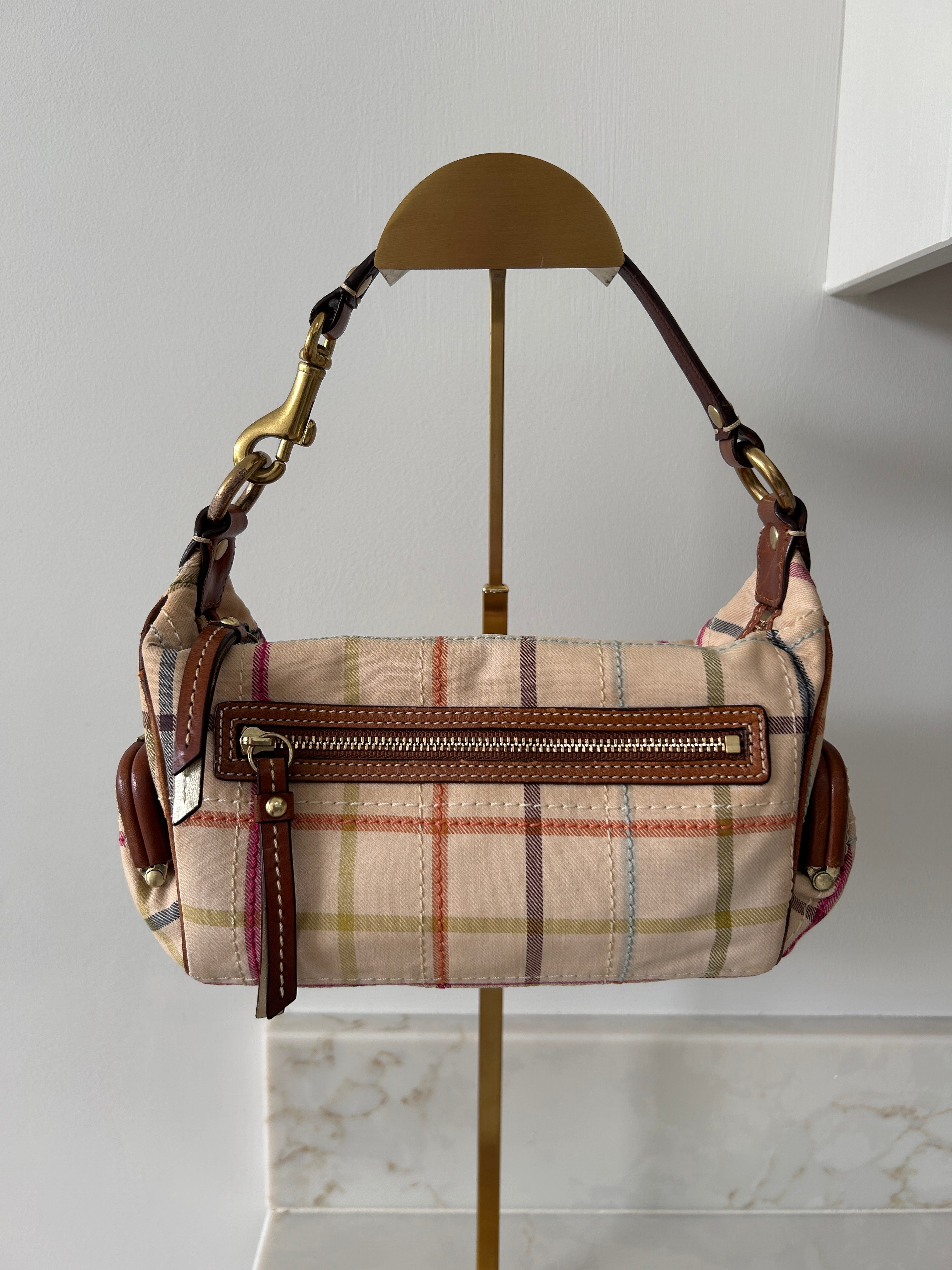 Vintage Coach Legacy plaid mini bag