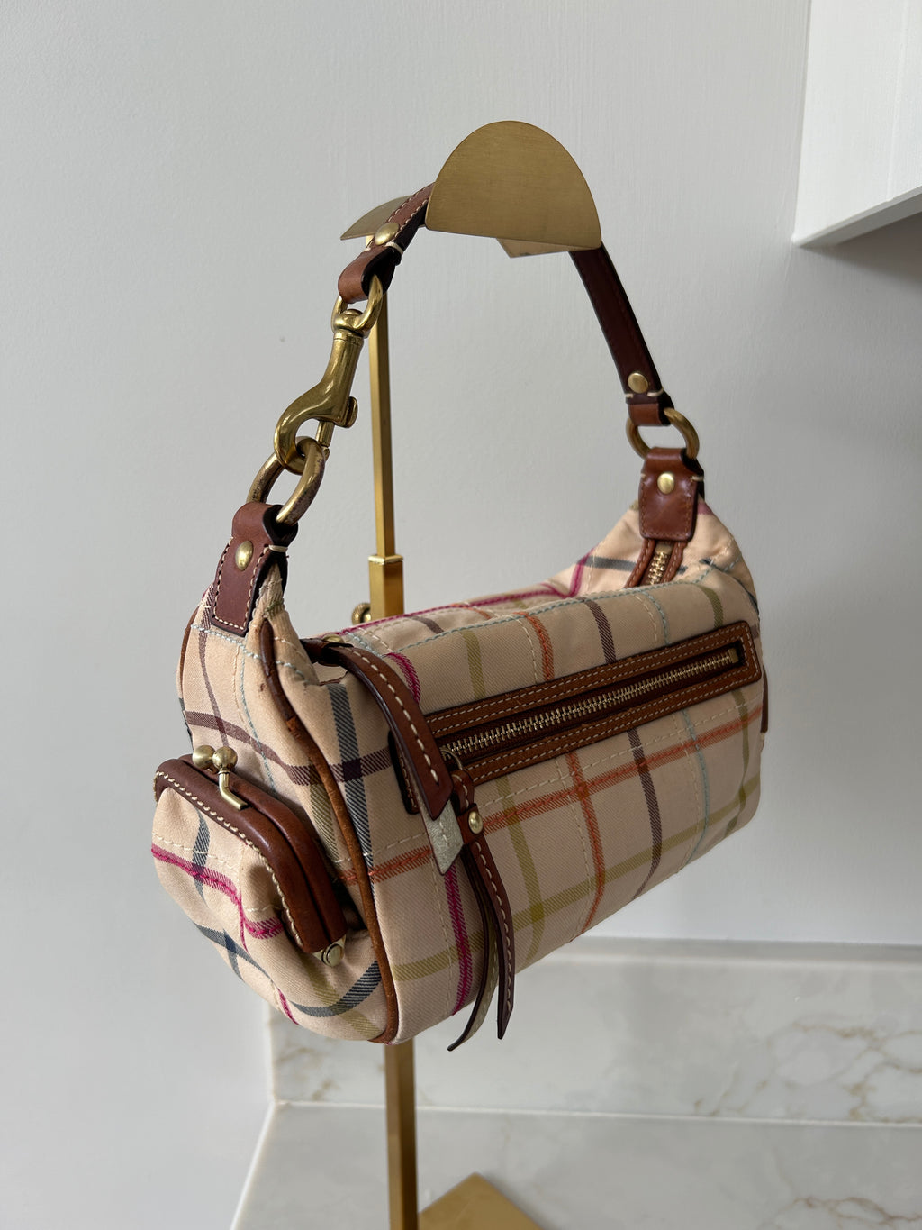 Vintage Coach Legacy plaid mini bag
