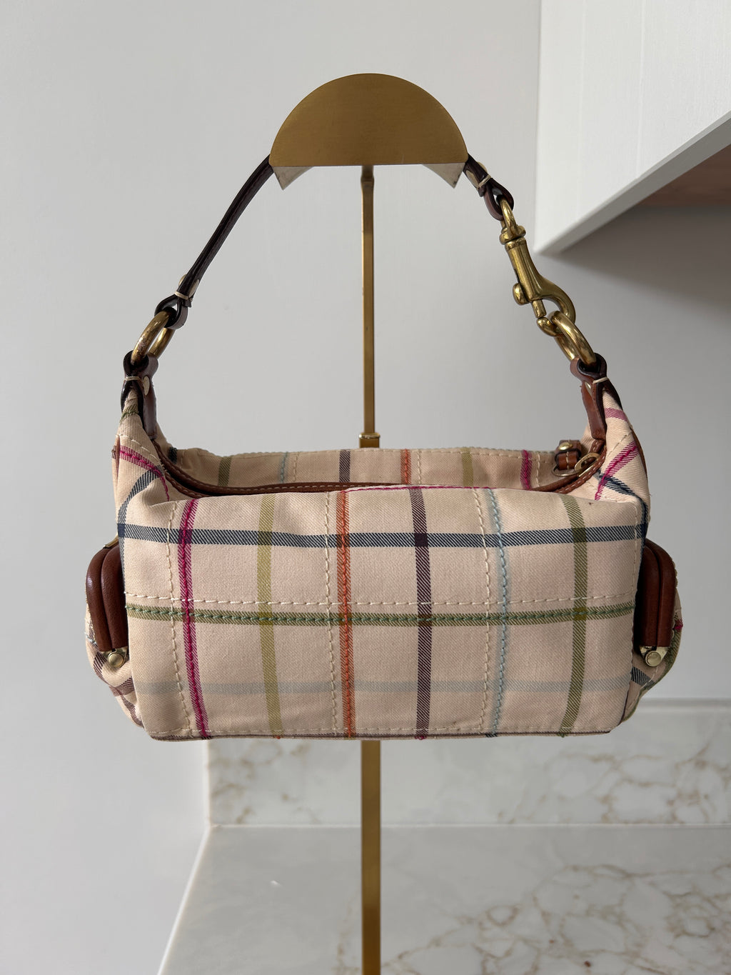 Vintage Coach Legacy plaid mini bag