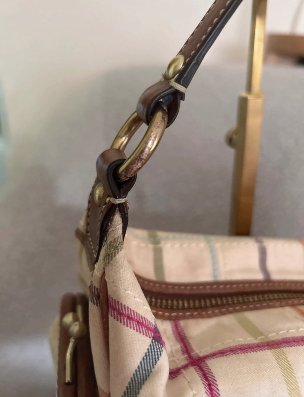 Vintage Coach Legacy plaid mini bag