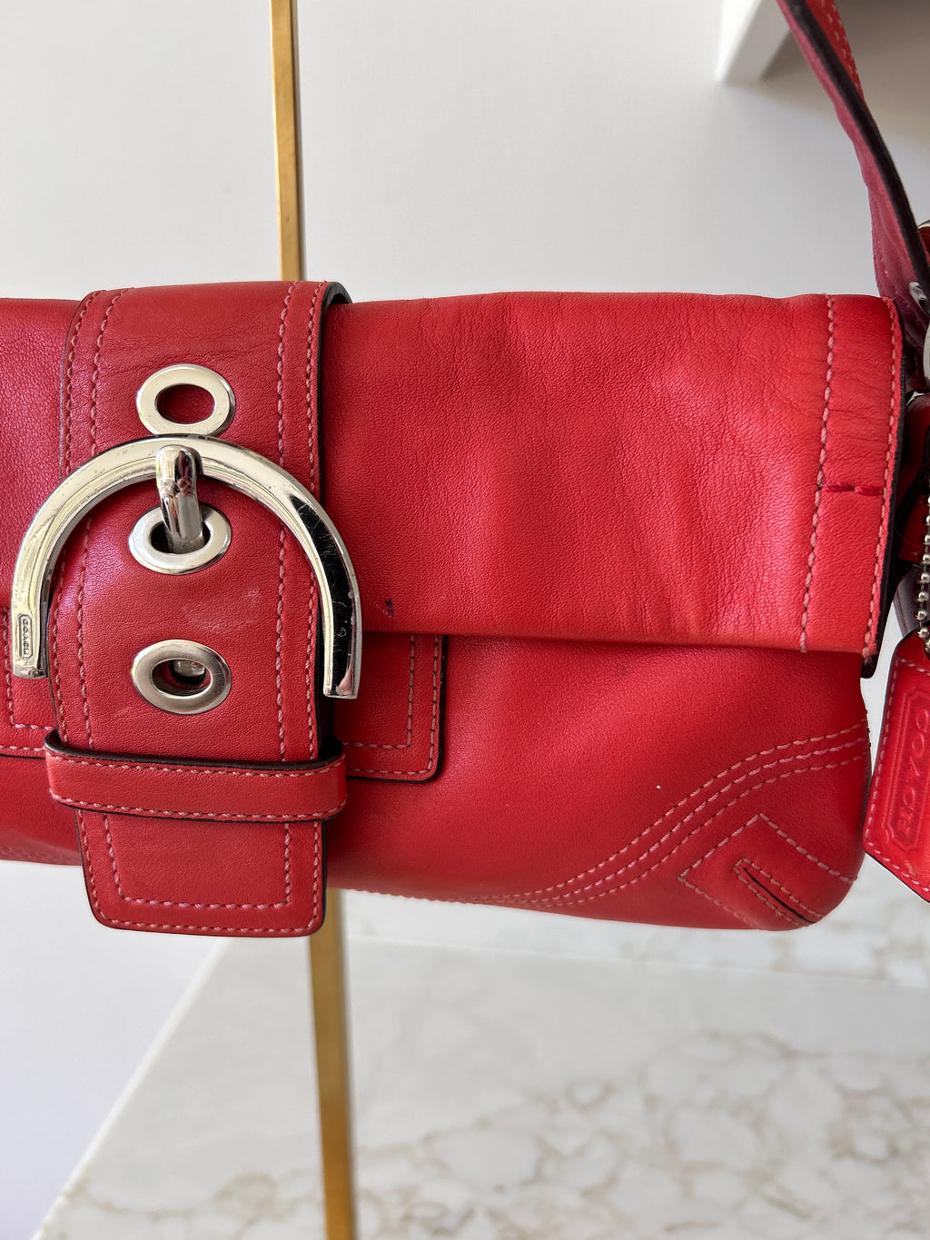 Vintage Coach red Soho shoulder bag