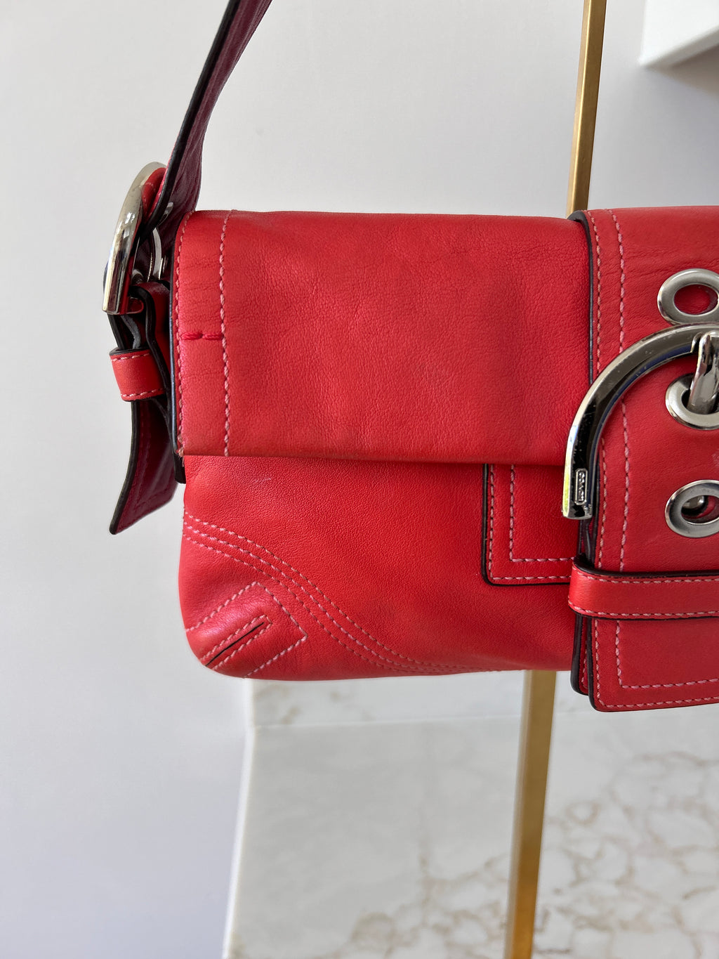 Vintage Coach red Soho shoulder bag