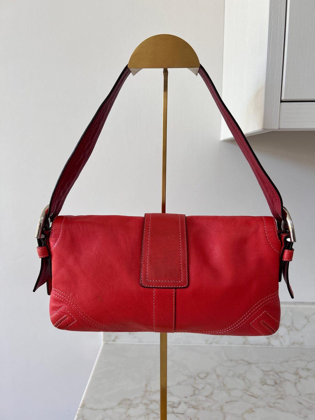 Vintage Coach red Soho shoulder bag