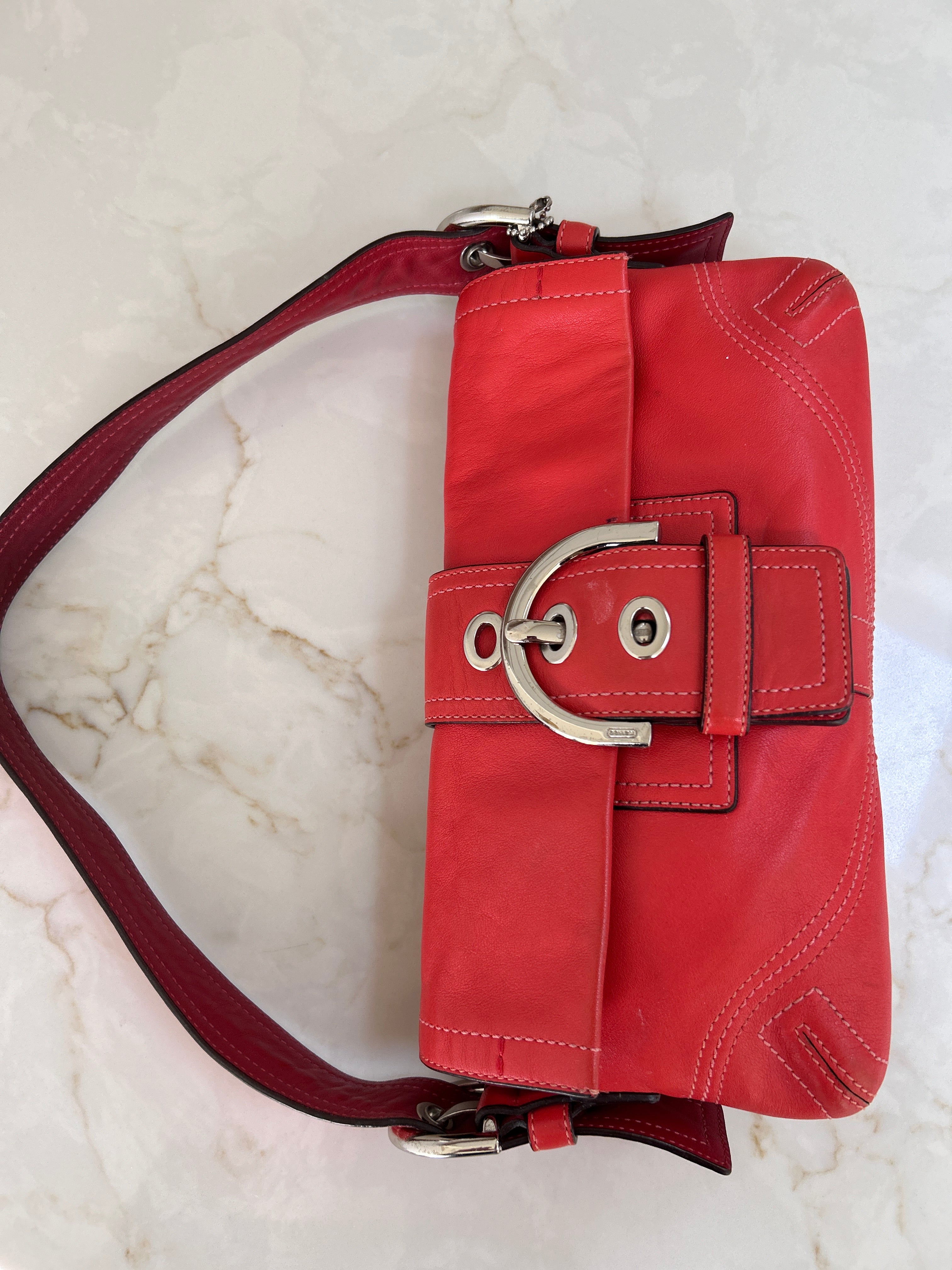 Vintage Coach red Soho shoulder bag