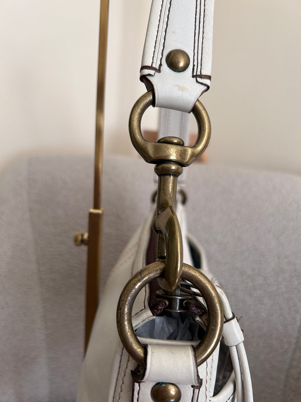 Vintage Coach 65th Anniversary Legacy white leather shoulder bag
